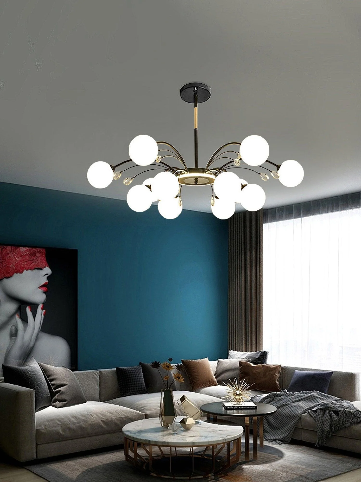 Lustra Pendant Lamp Glass Raindrop - Image 25