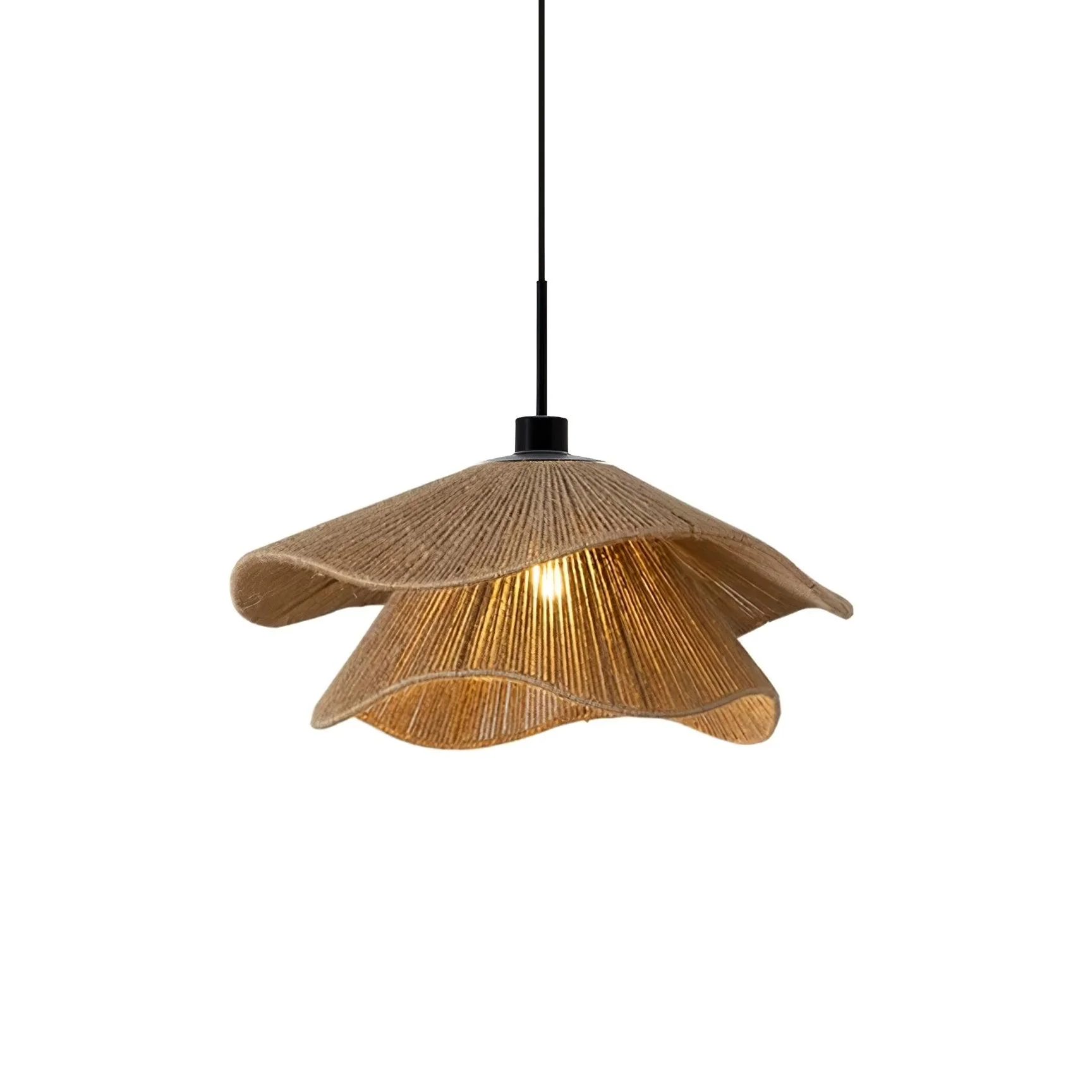 Lustra Pendant Lamp Handmade Straw Hat Double Layer - Image 13