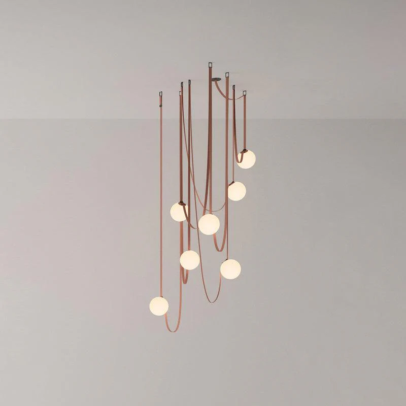 Lustra Pendant Lamp Leather Belt Glass - Image 6