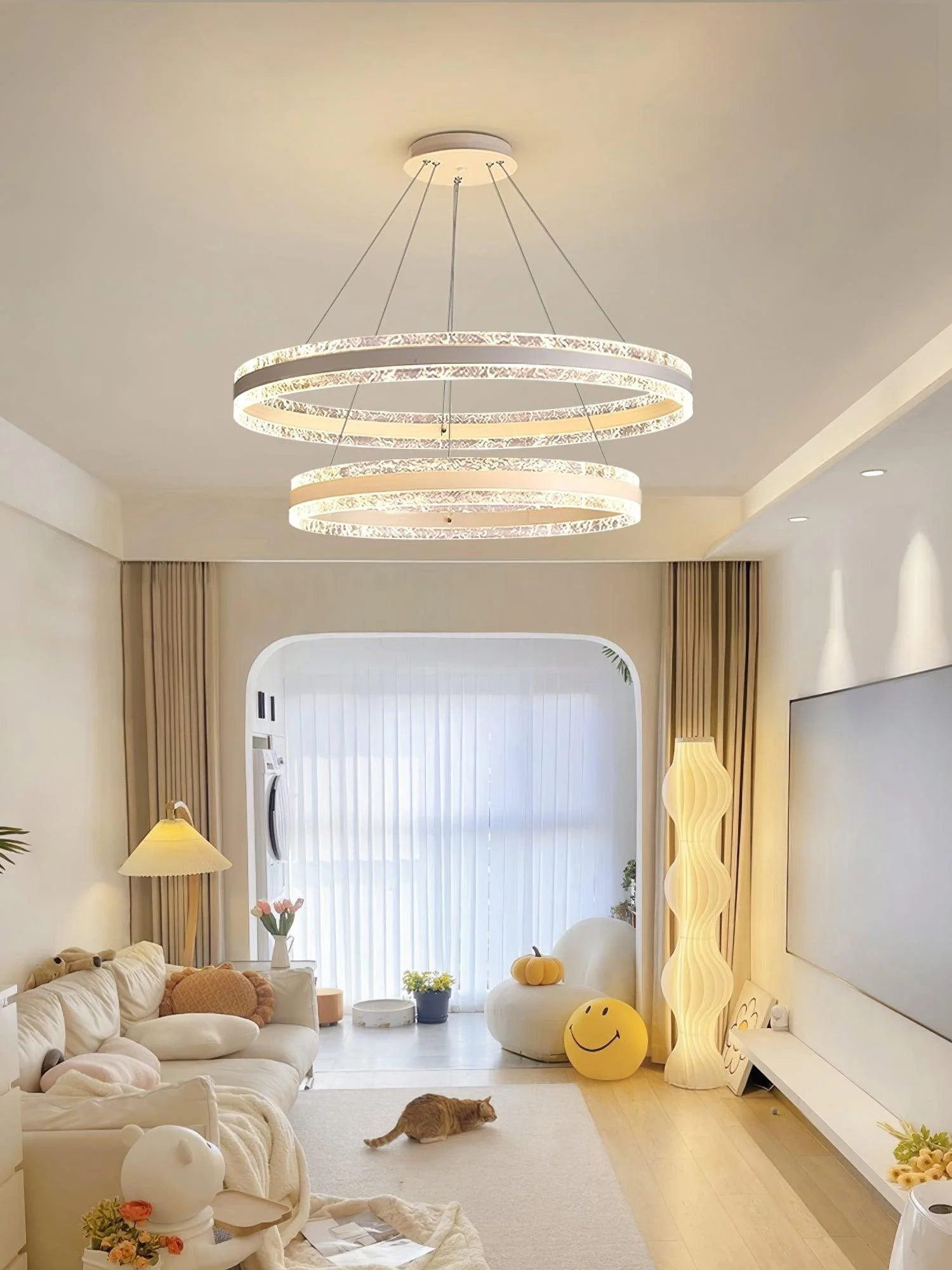 Lustra Pendant Lamp Modern LED Circle Rings - Image 28