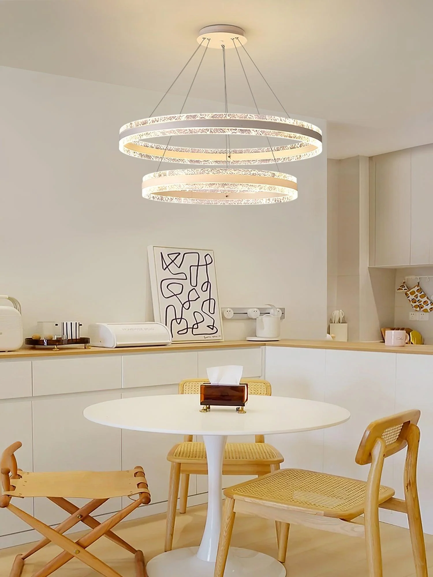 Lustra Pendant Lamp Modern LED Circle Rings - Image 34