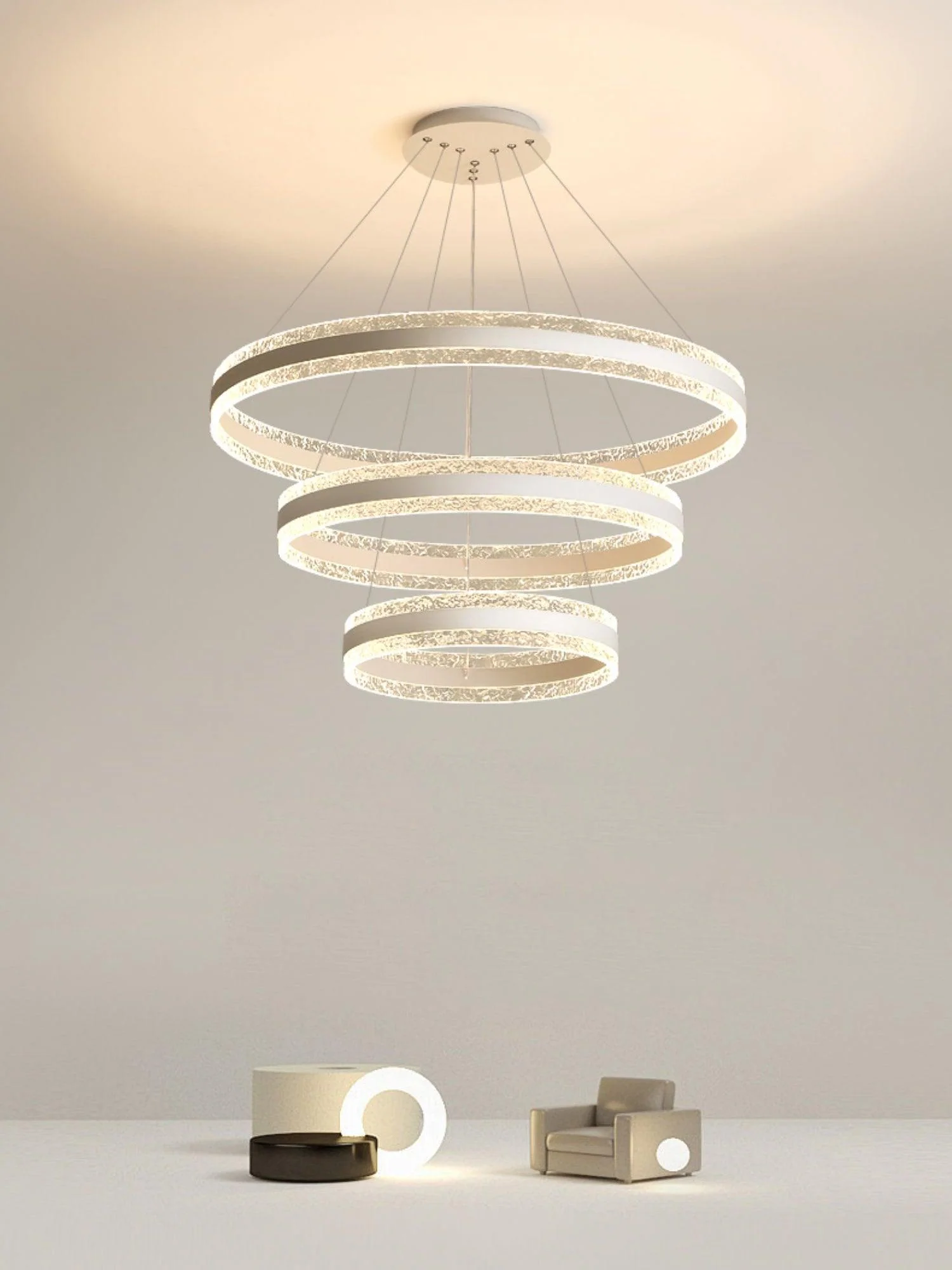 Lustra Pendant Lamp Modern LED Circle Rings - Image 35