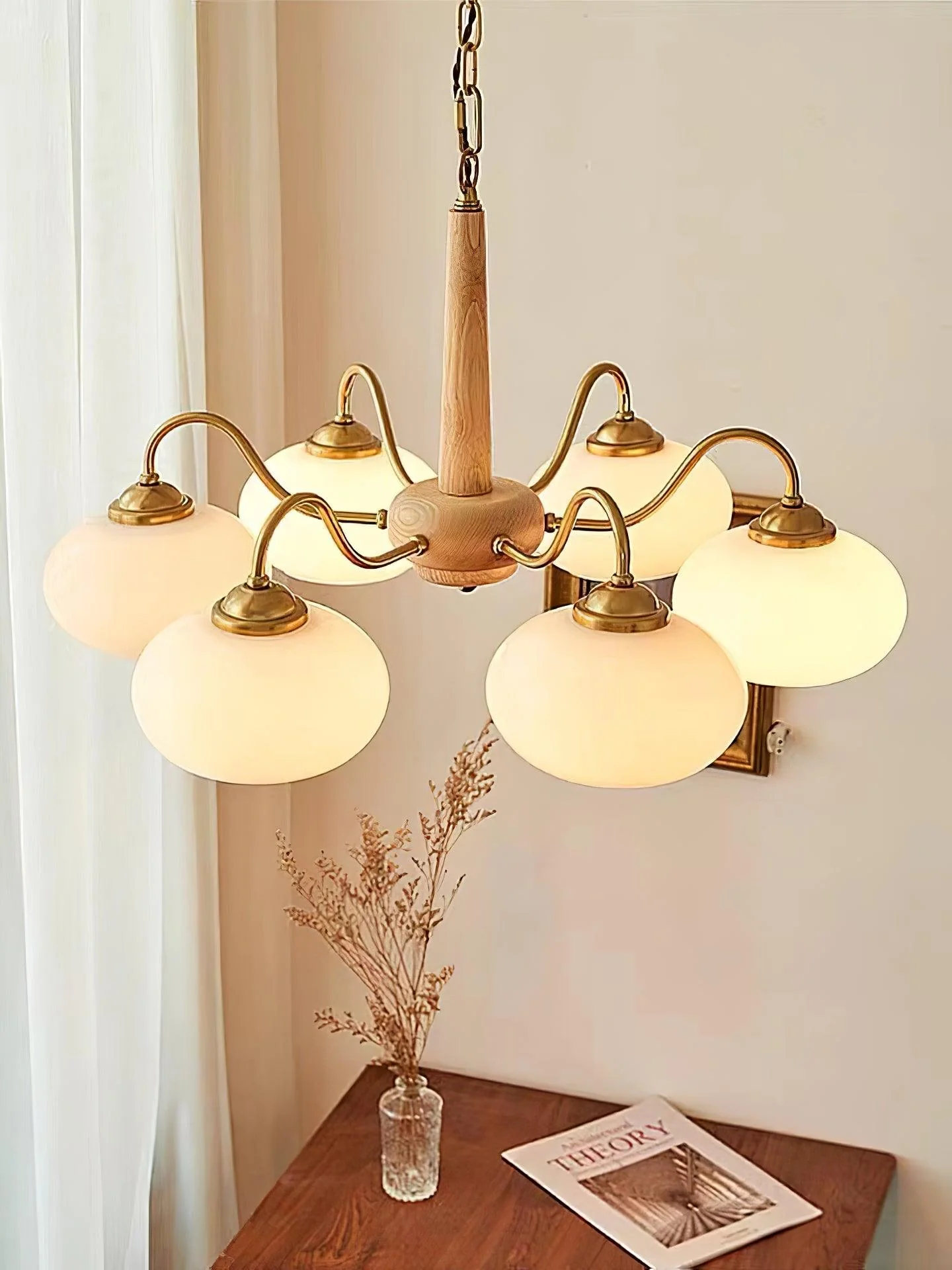 Lustra Pendant Lamp Persimmon Brass Glass Elegant - Image 12