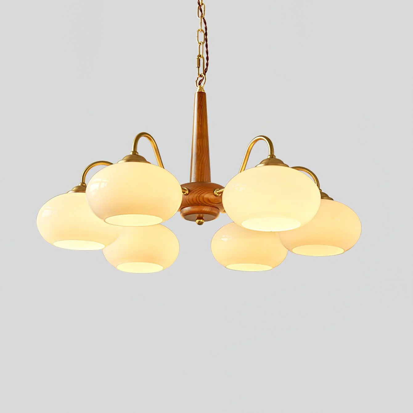 Lustra Pendant Lamp Persimmon Brass Glass Elegant - Image 13