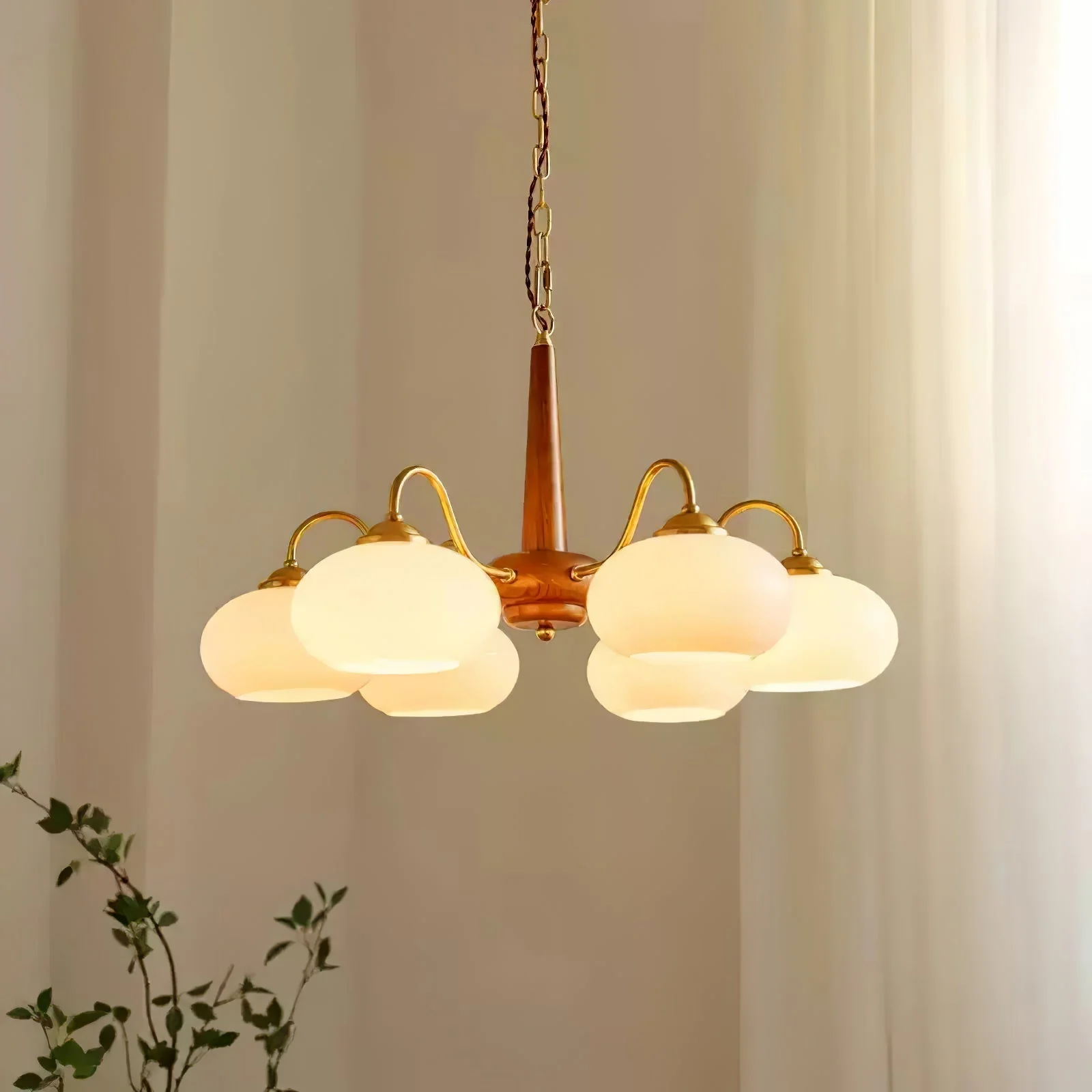 Lustra Pendant Lamp Persimmon Brass Glass Elegant - Image 16