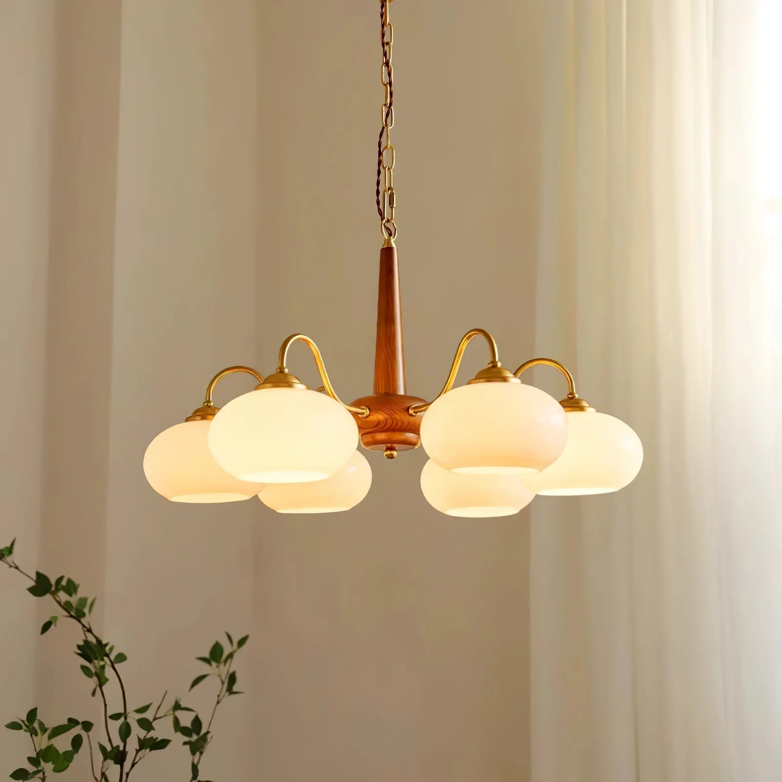 Lustra Pendant Lamp Persimmon Brass Glass Elegant - Image 20