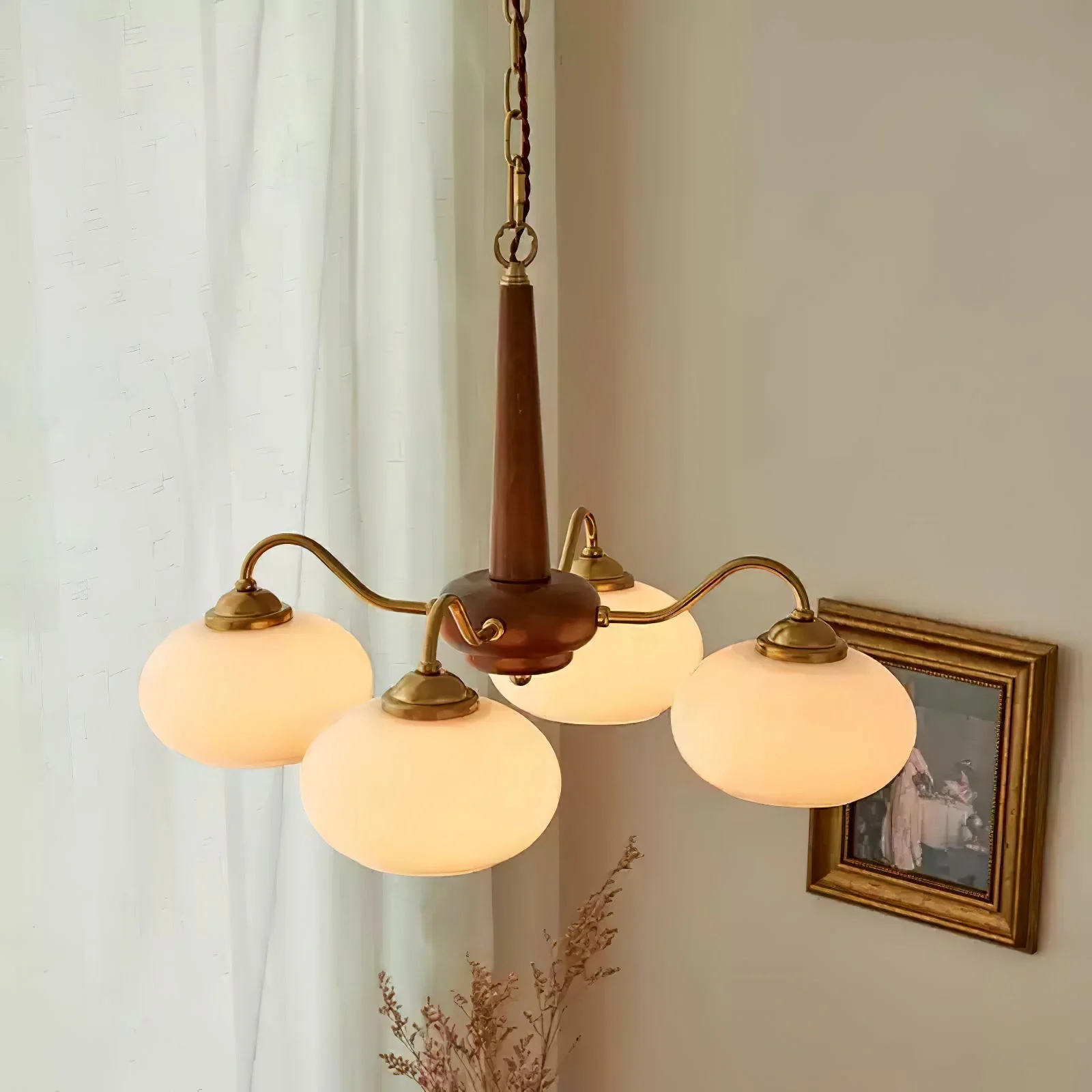 Lustra Pendant Lamp Persimmon Brass Glass Elegant - Image 22
