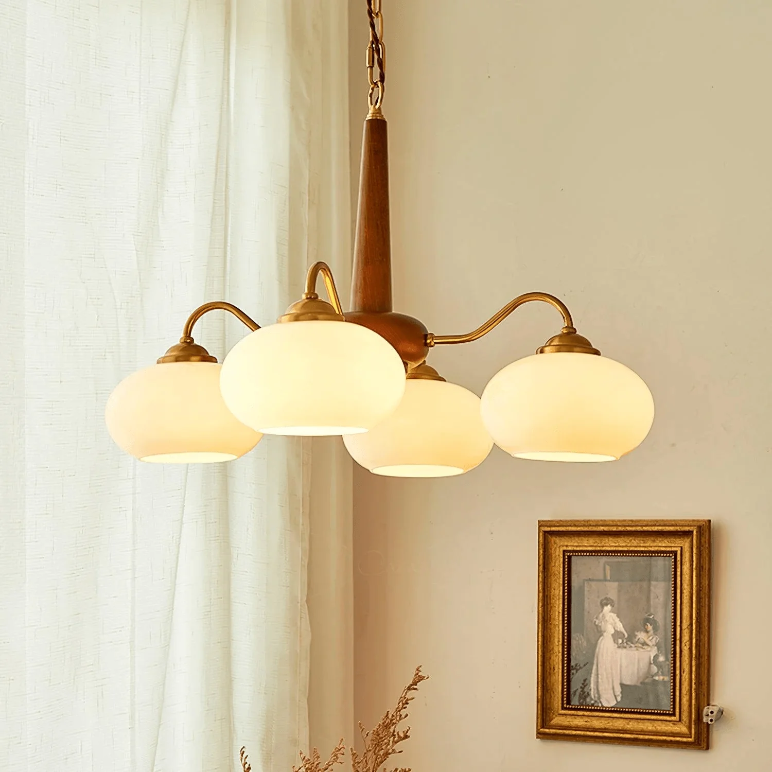 Lustra Pendant Lamp Persimmon Brass Glass Elegant - Image 32