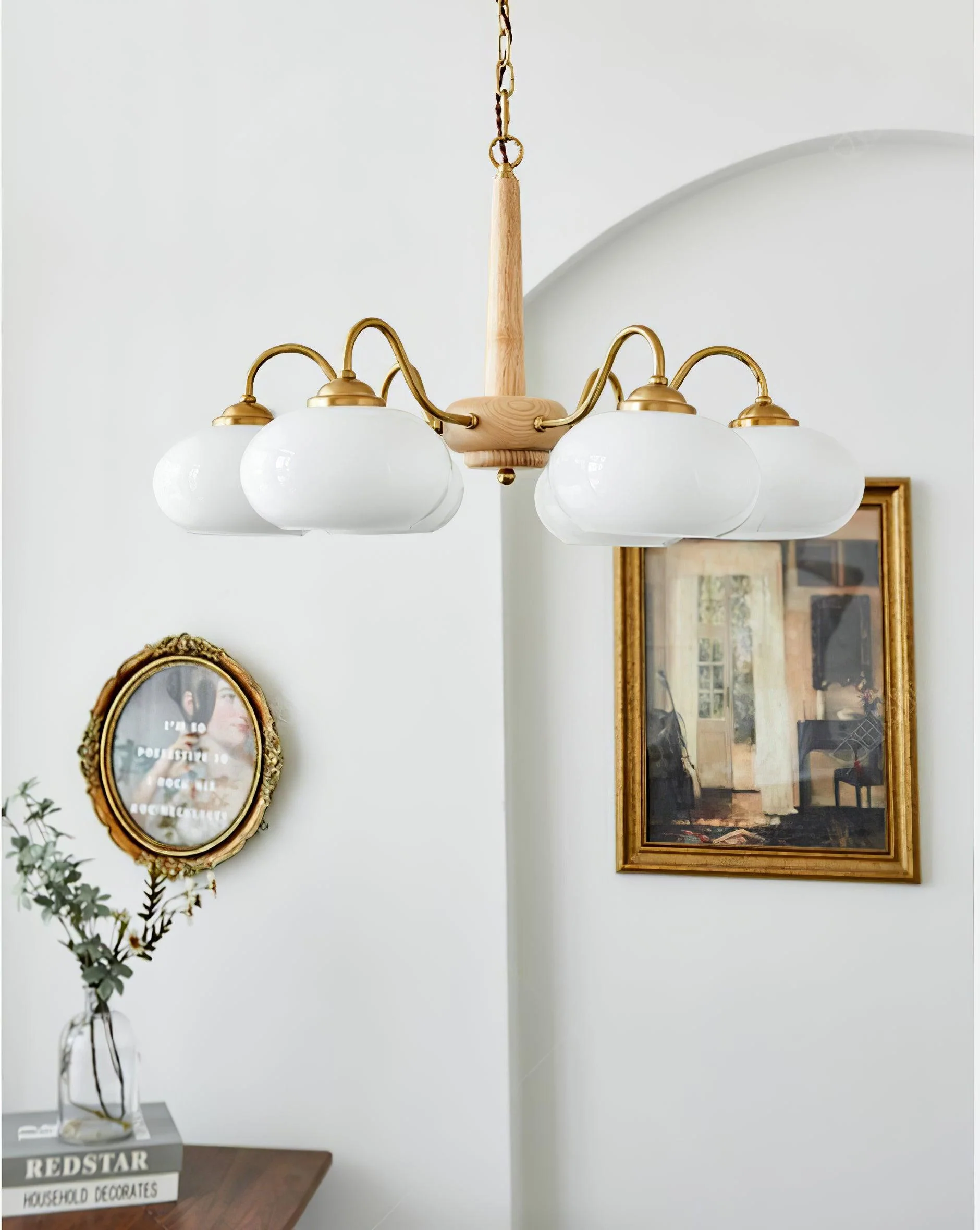 Lustra Pendant Lamp Persimmon Brass Glass Elegant - Image 34