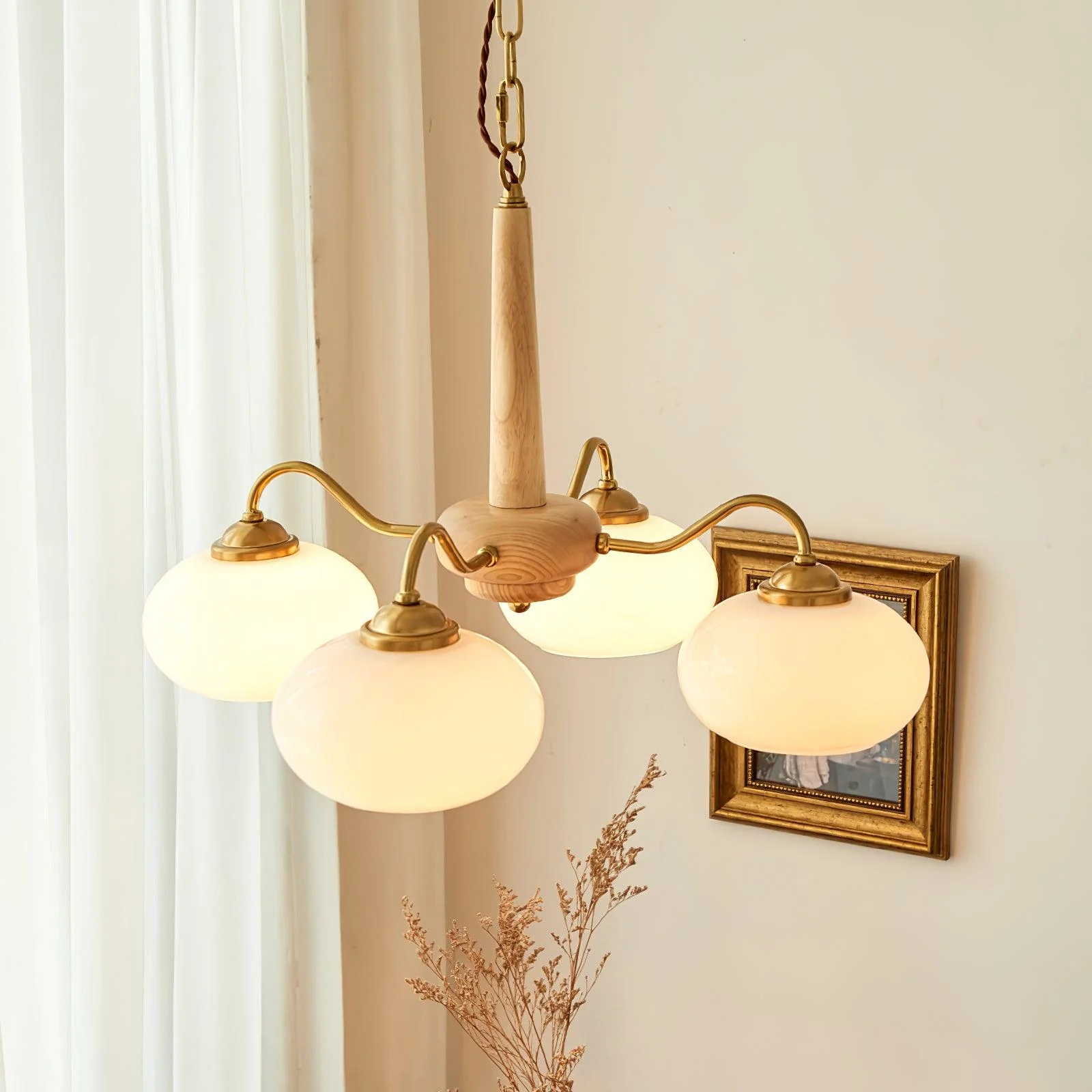 Lustra Pendant Lamp Persimmon Brass Glass Elegant - Image 40