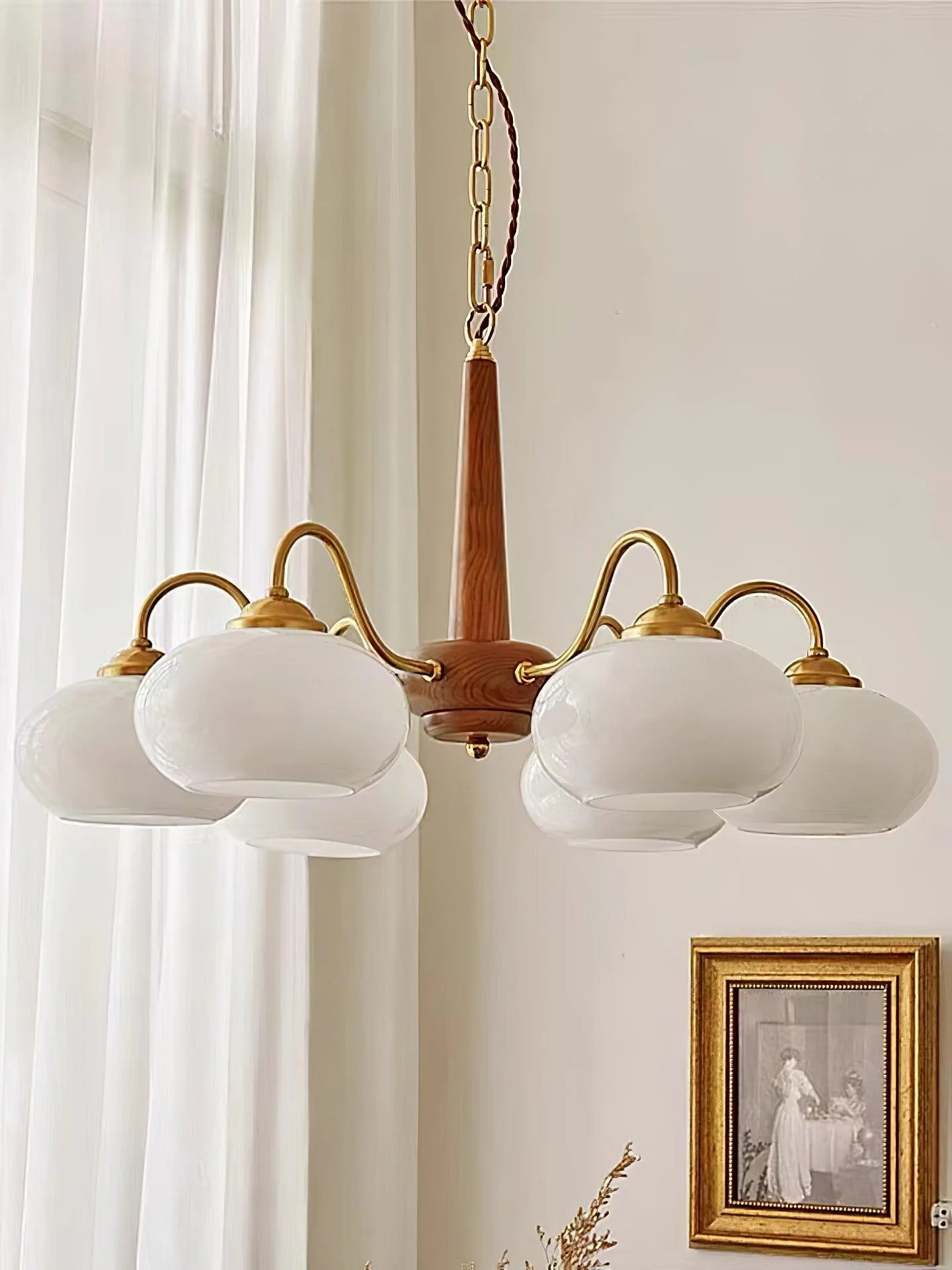 Lustra Pendant Lamp Persimmon Brass Glass Elegant - Image 45