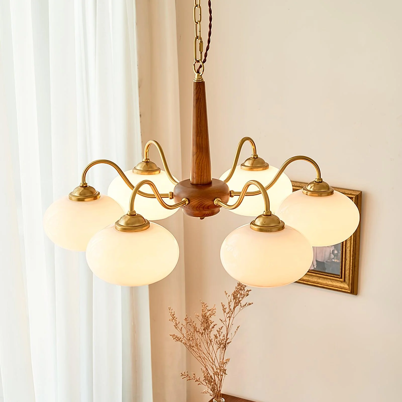 Lustra Pendant Lamp Persimmon Brass Glass Elegant - Image 52