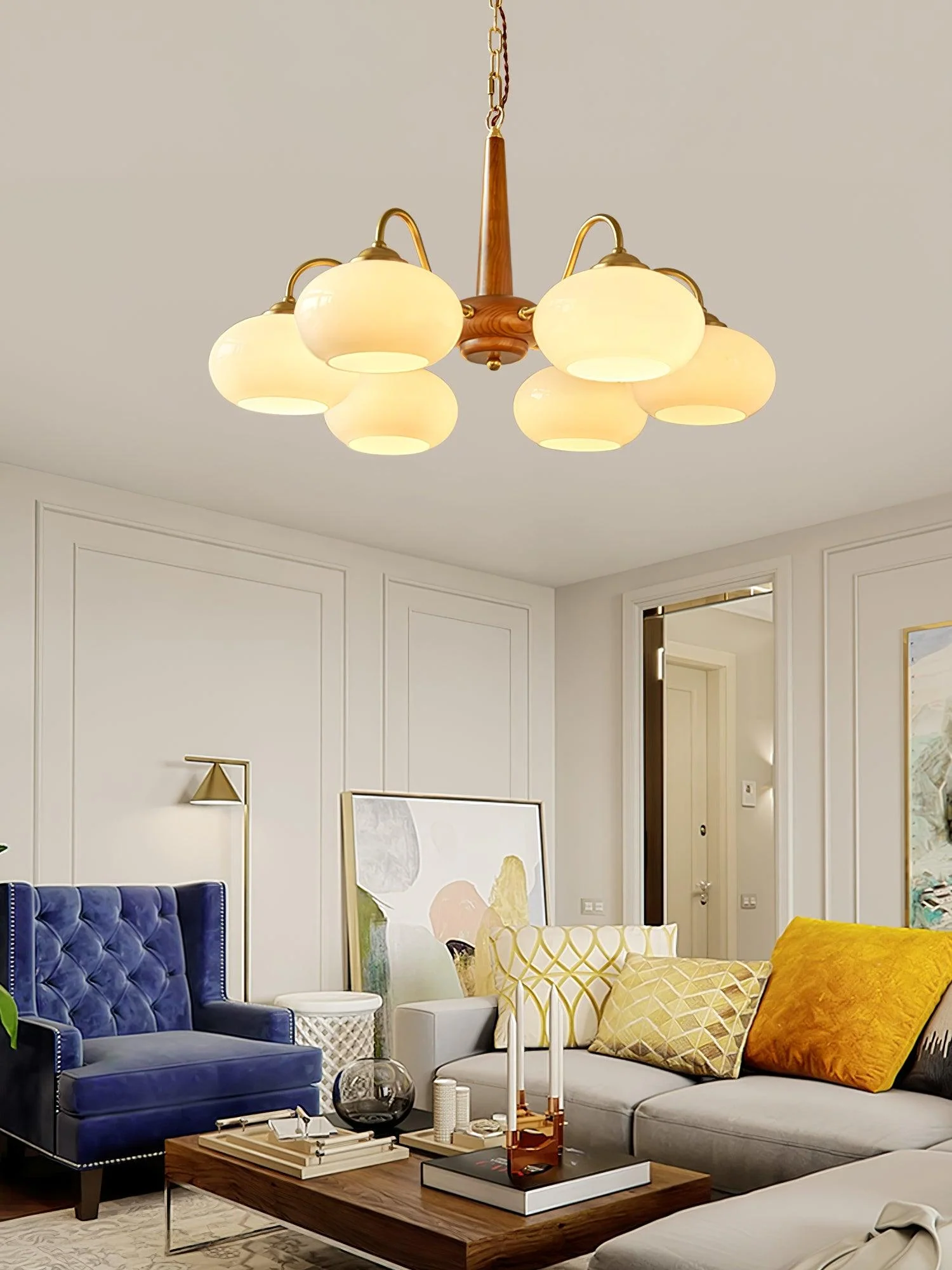 Lustra Pendant Lamp Persimmon Brass Glass Elegant - Image 63