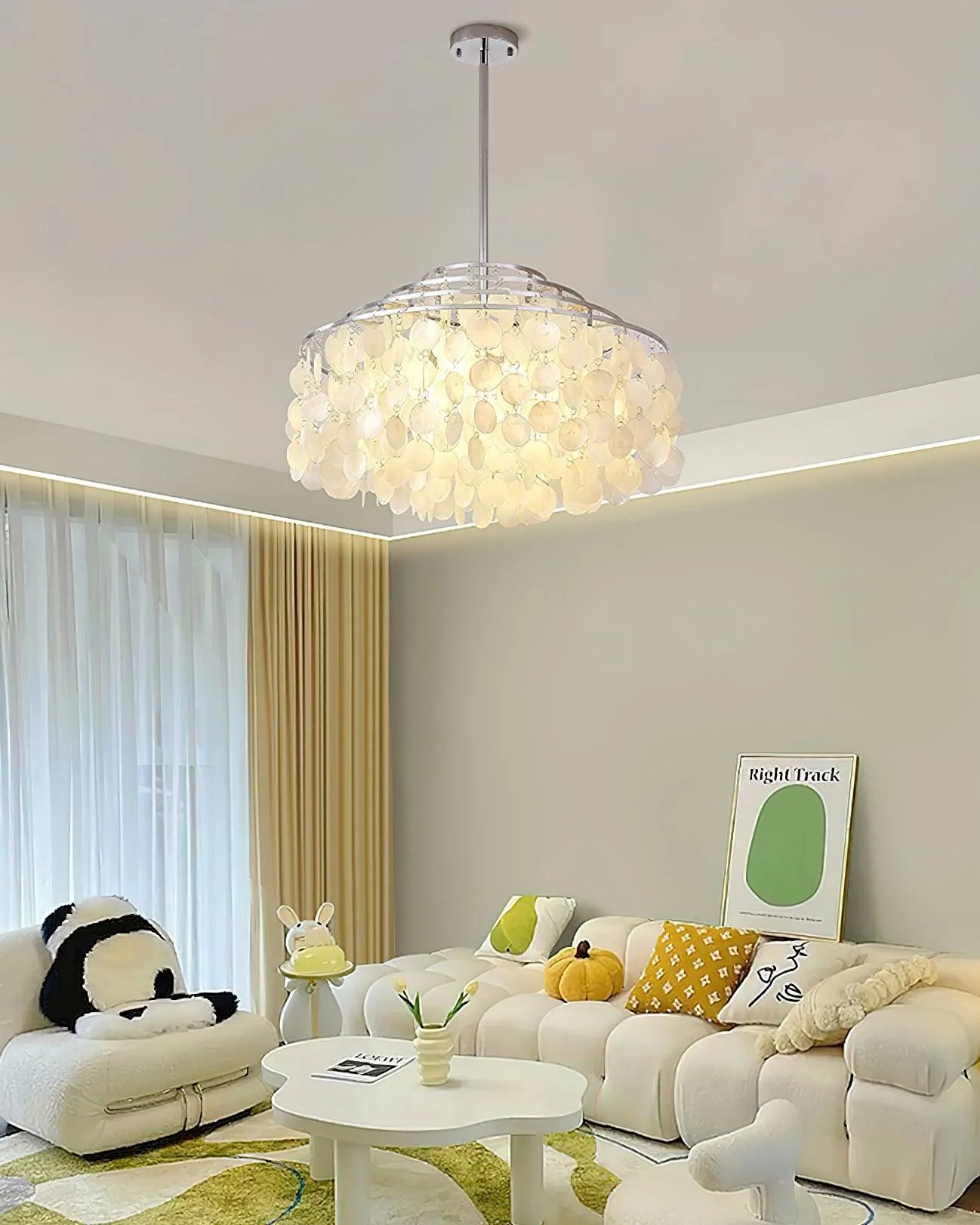 Lustra Pendant Lamp Round Shell Chrome - Image 23