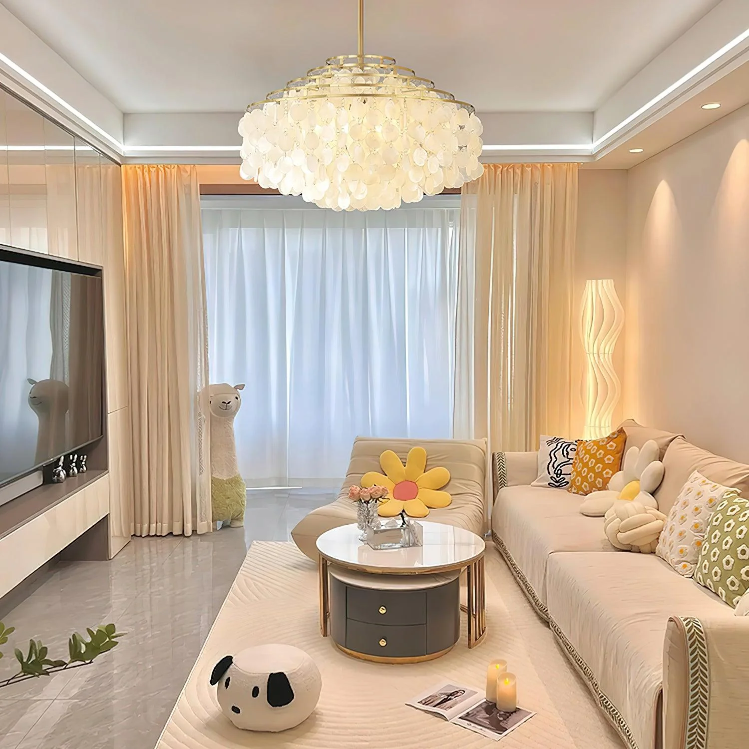Lustra Pendant Lamp Round Shell Chrome - Image 31