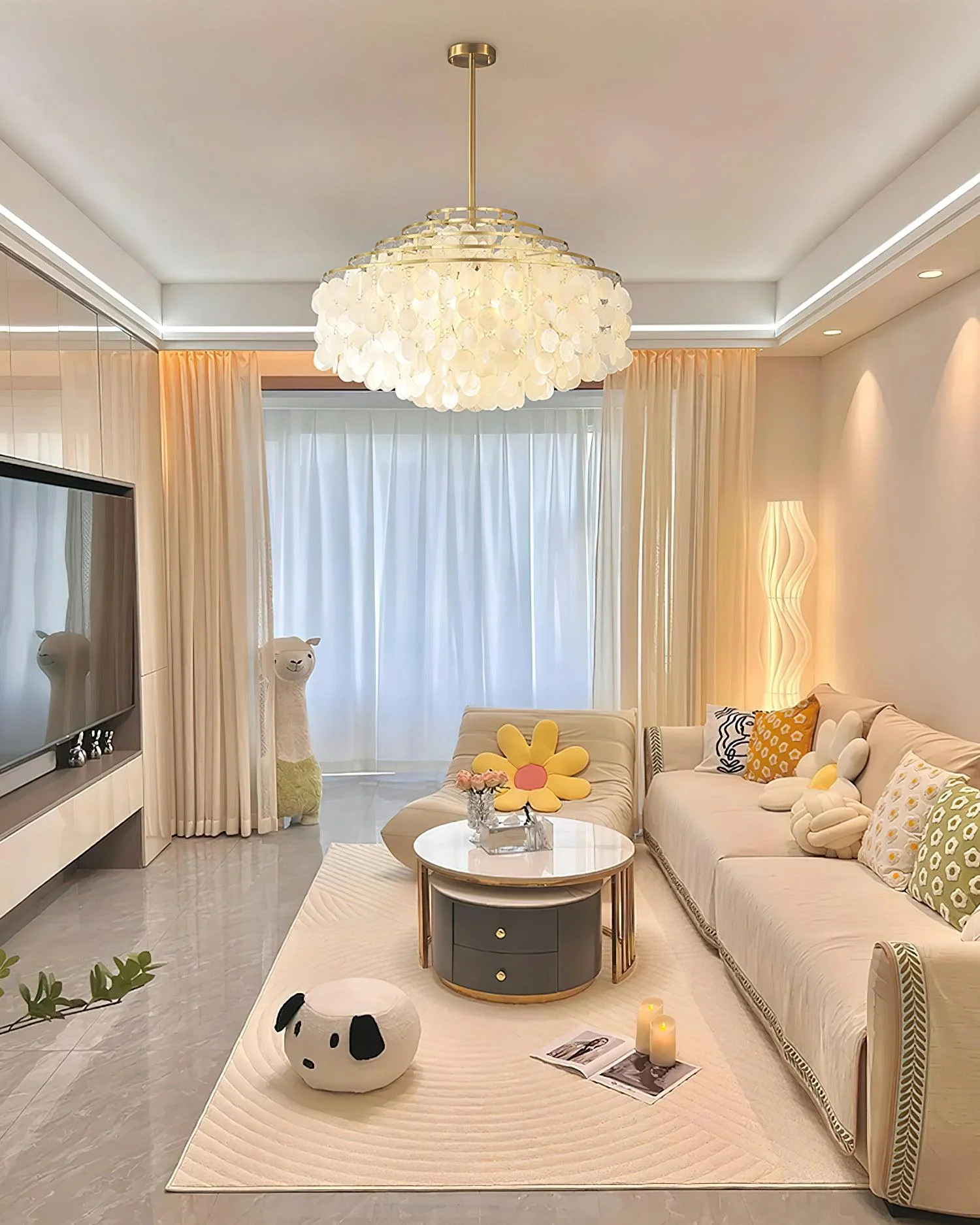 Lustra Pendant Lamp Round Shell Chrome - Image 37