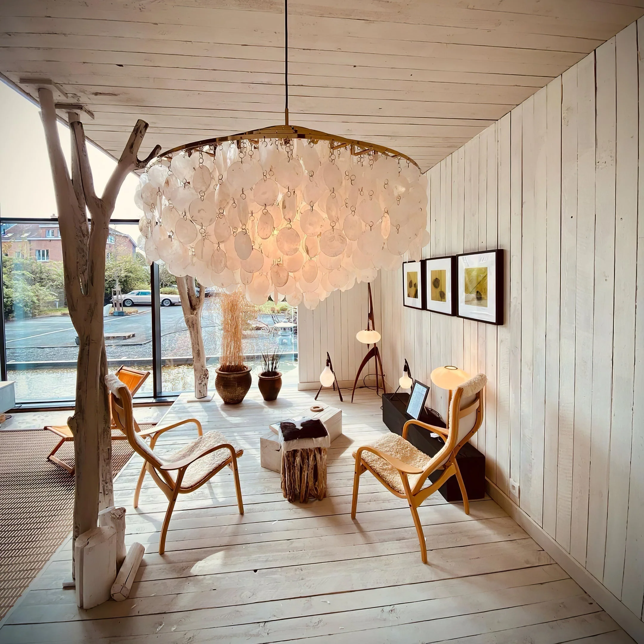 Lustra Pendant Lamp Round Shell Ring - Image 160