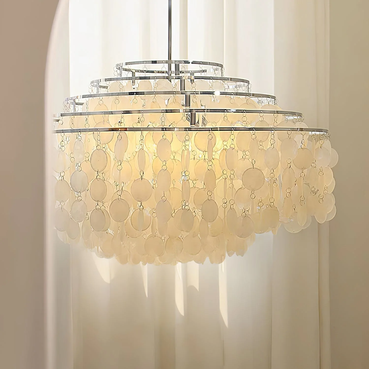 Lustra Pendant Lamp Round Shell Ring - Image 36