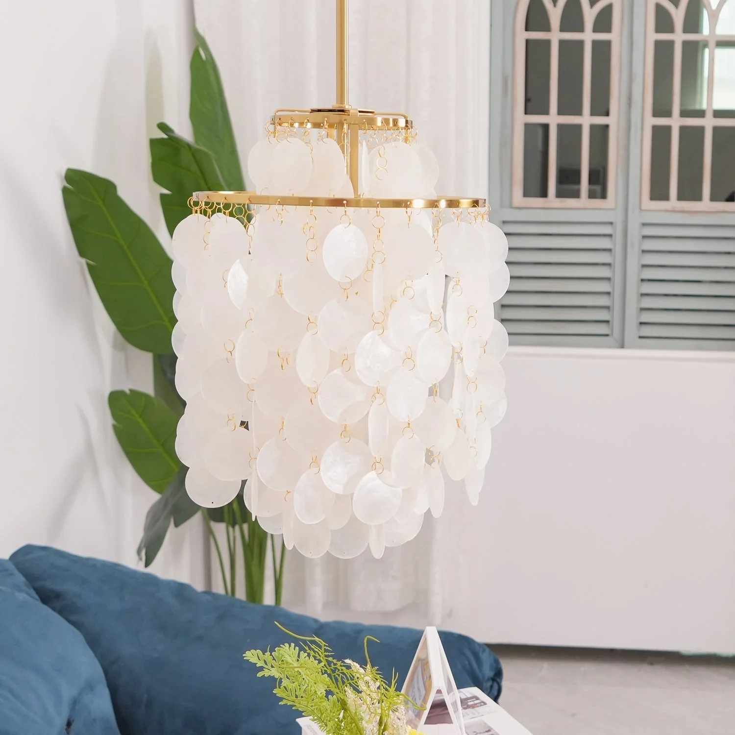 Lustra Pendant Lamp Round Shell Ring - Image 95