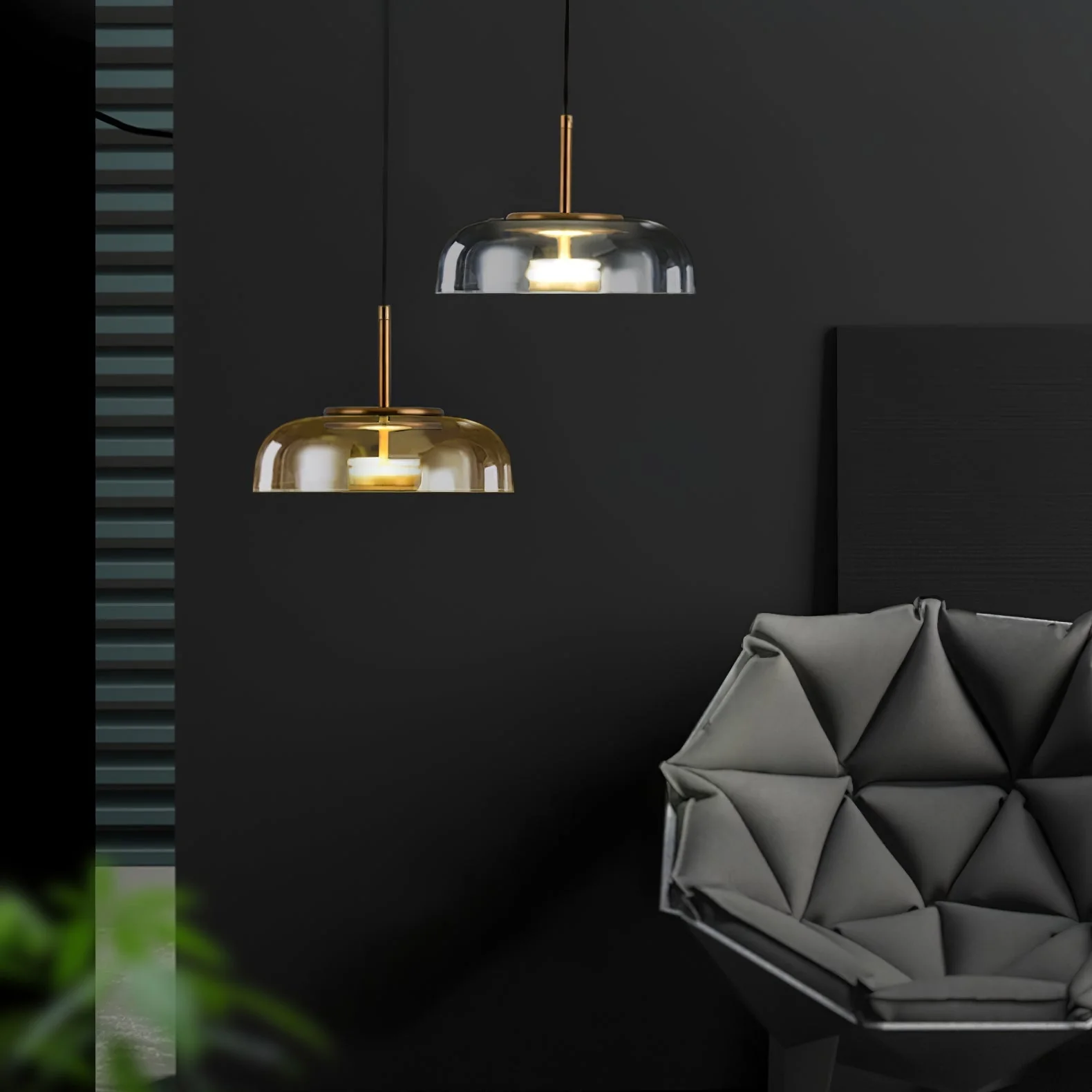 Lustra Pendant Lamp Transparent Glass Sleek - Image 19
