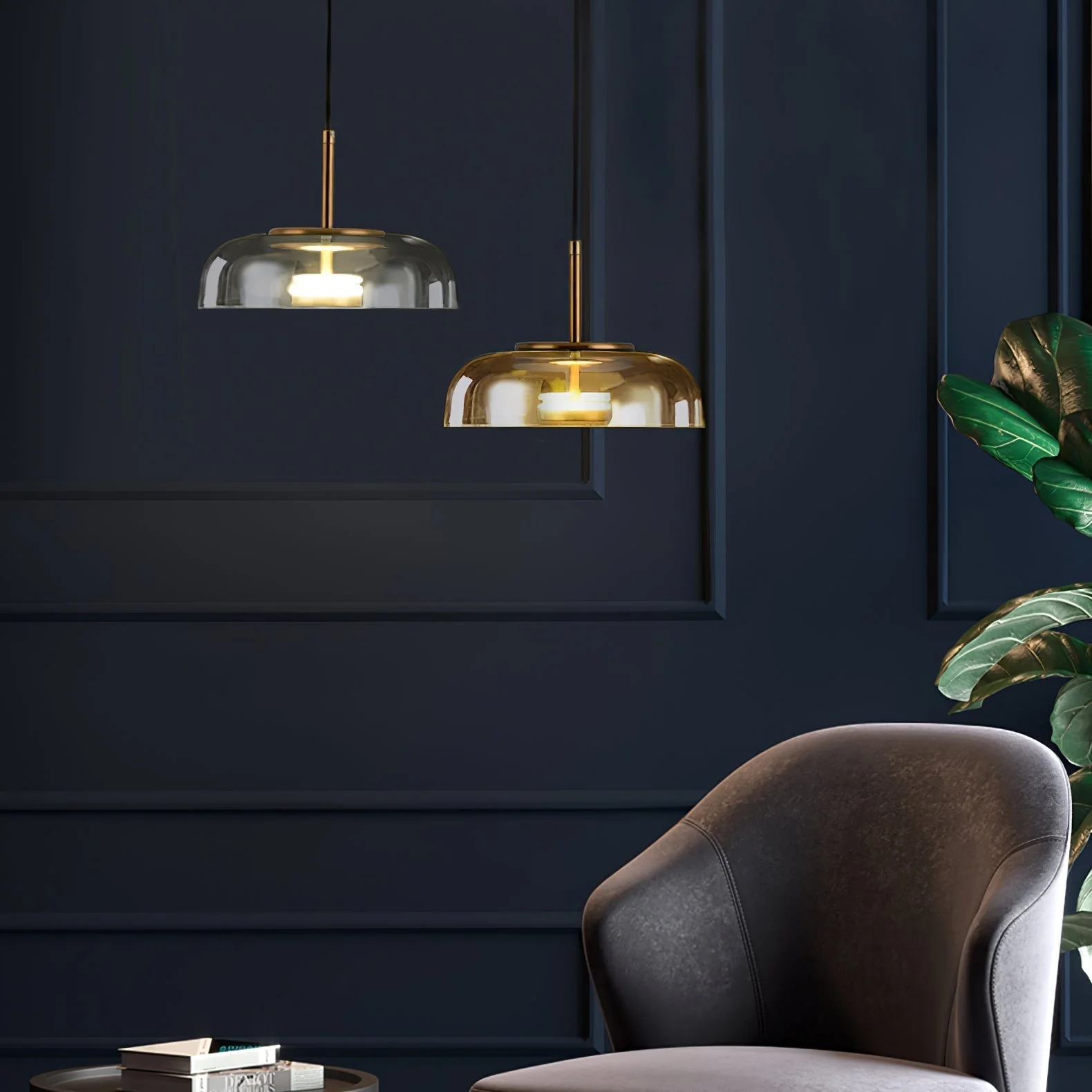 Lustra Pendant Lamp Transparent Glass Sleek - Image 20