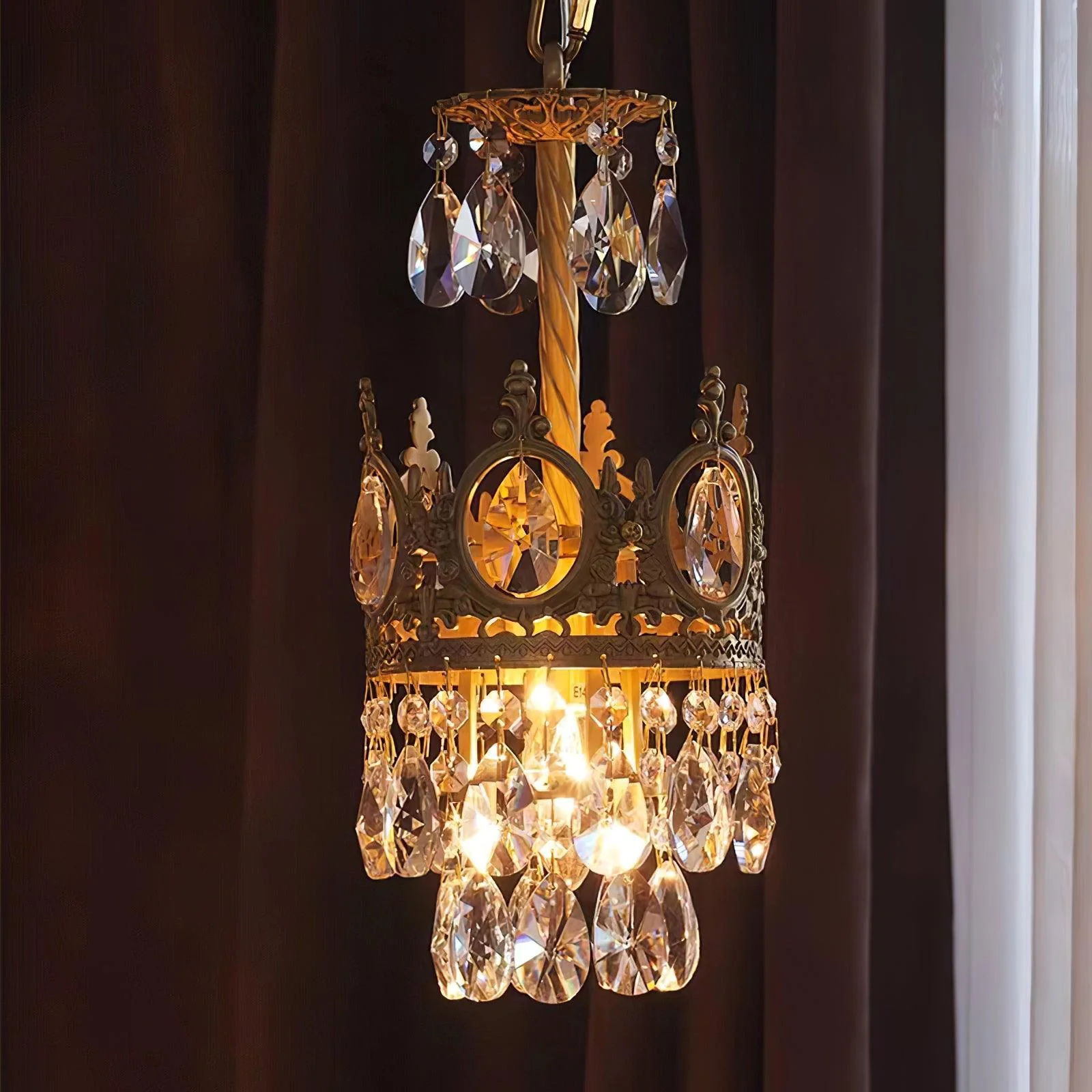 Lustra Pendant Lamp Vintage Crystal Droplets - Image 15