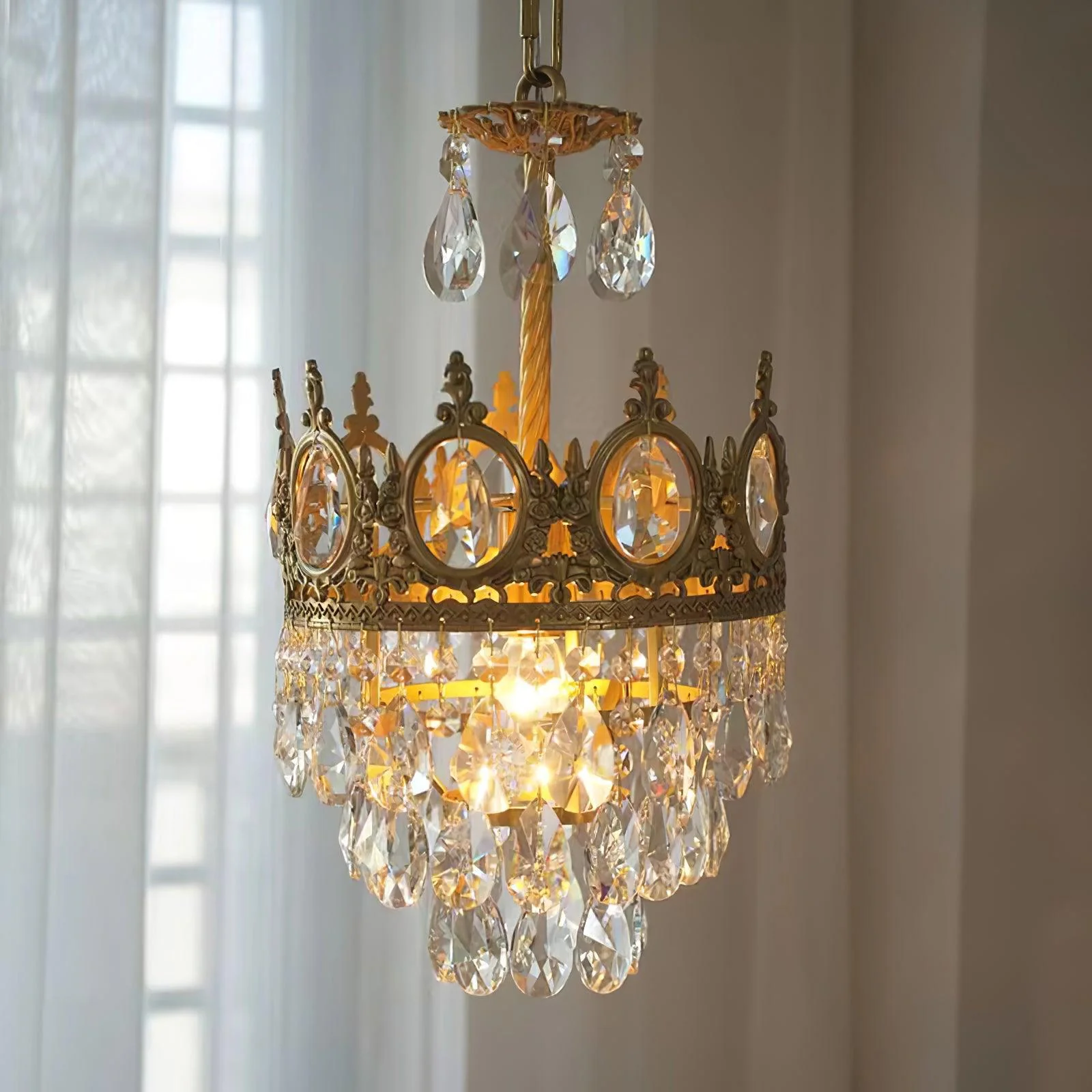 Lustra Pendant Lamp Vintage Crystal Droplets - Image 17