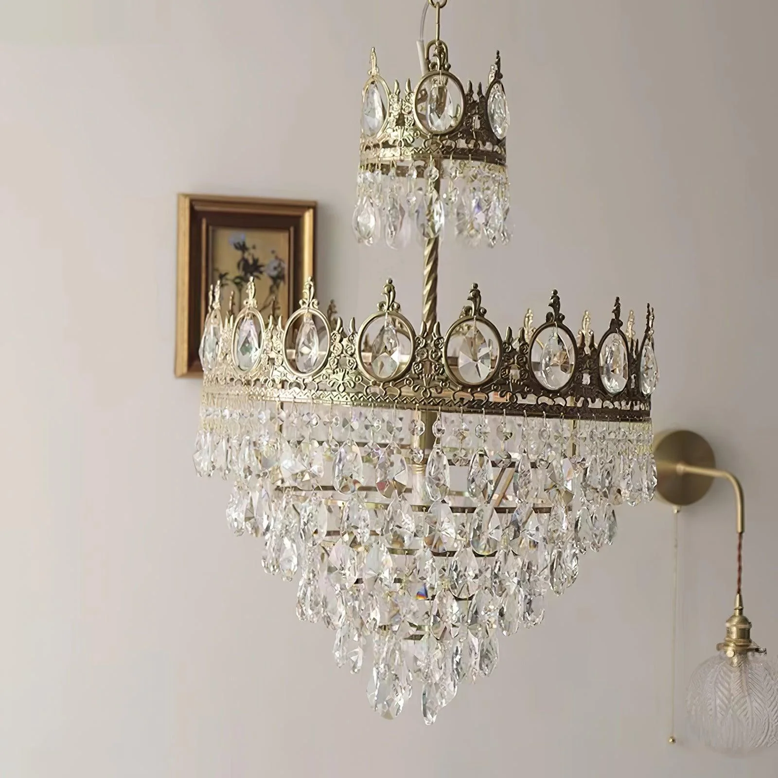 Lustra Pendant Lamp Vintage Crystal Droplets - Image 18