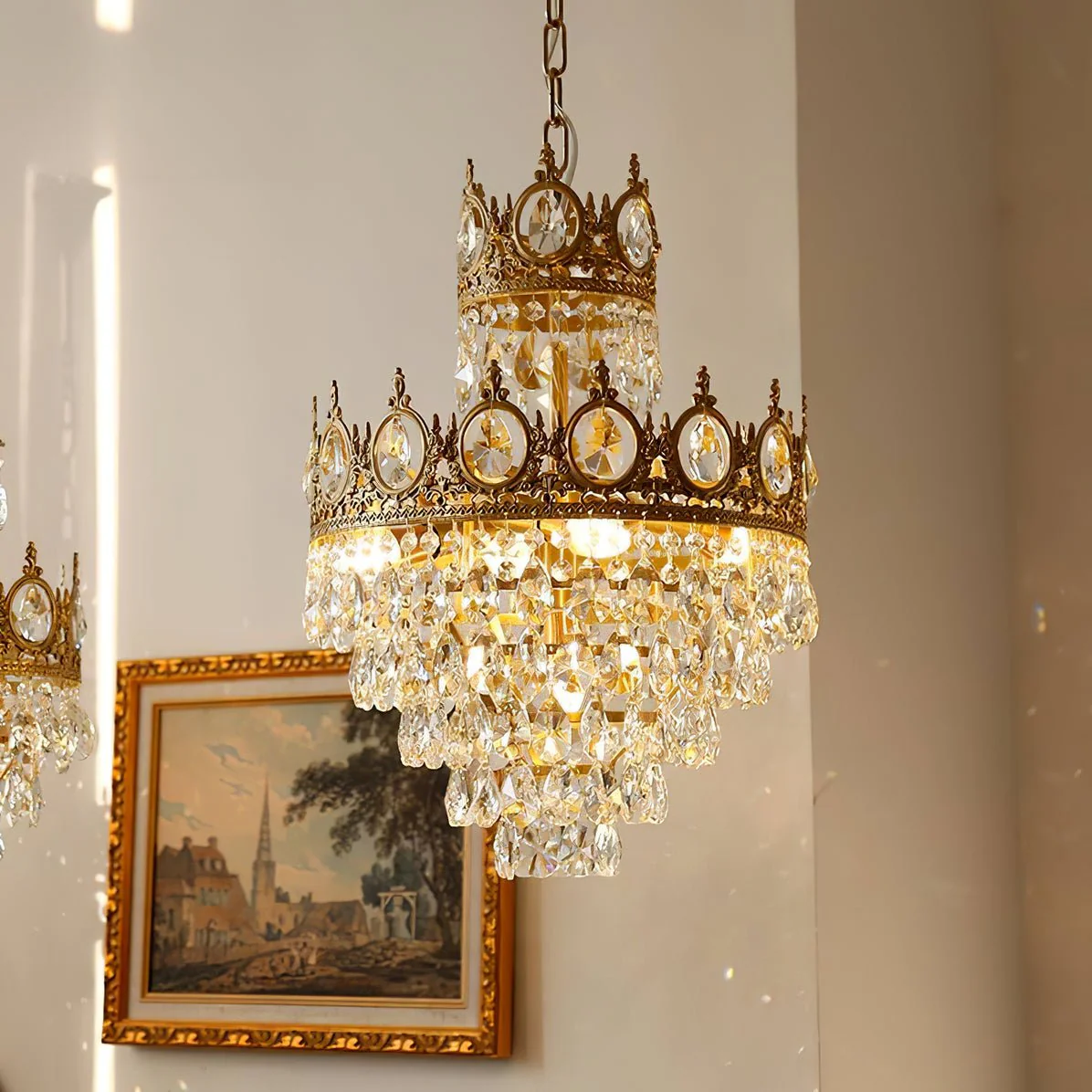 Lustra Pendant Lamp Vintage Crystal Droplets - Image 4