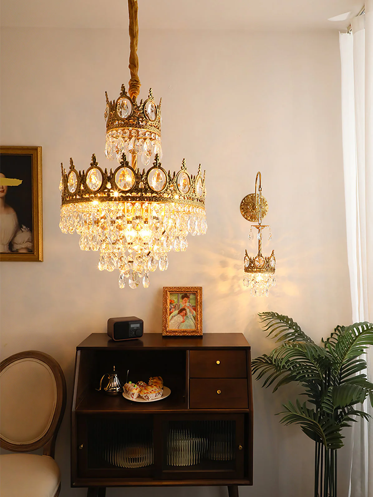 Lustra Pendant Lamp Vintage Crystal Droplets - Image 43