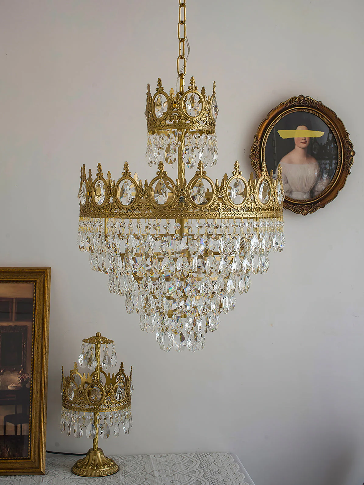 Lustra Pendant Lamp Vintage Crystal Droplets - Image 49