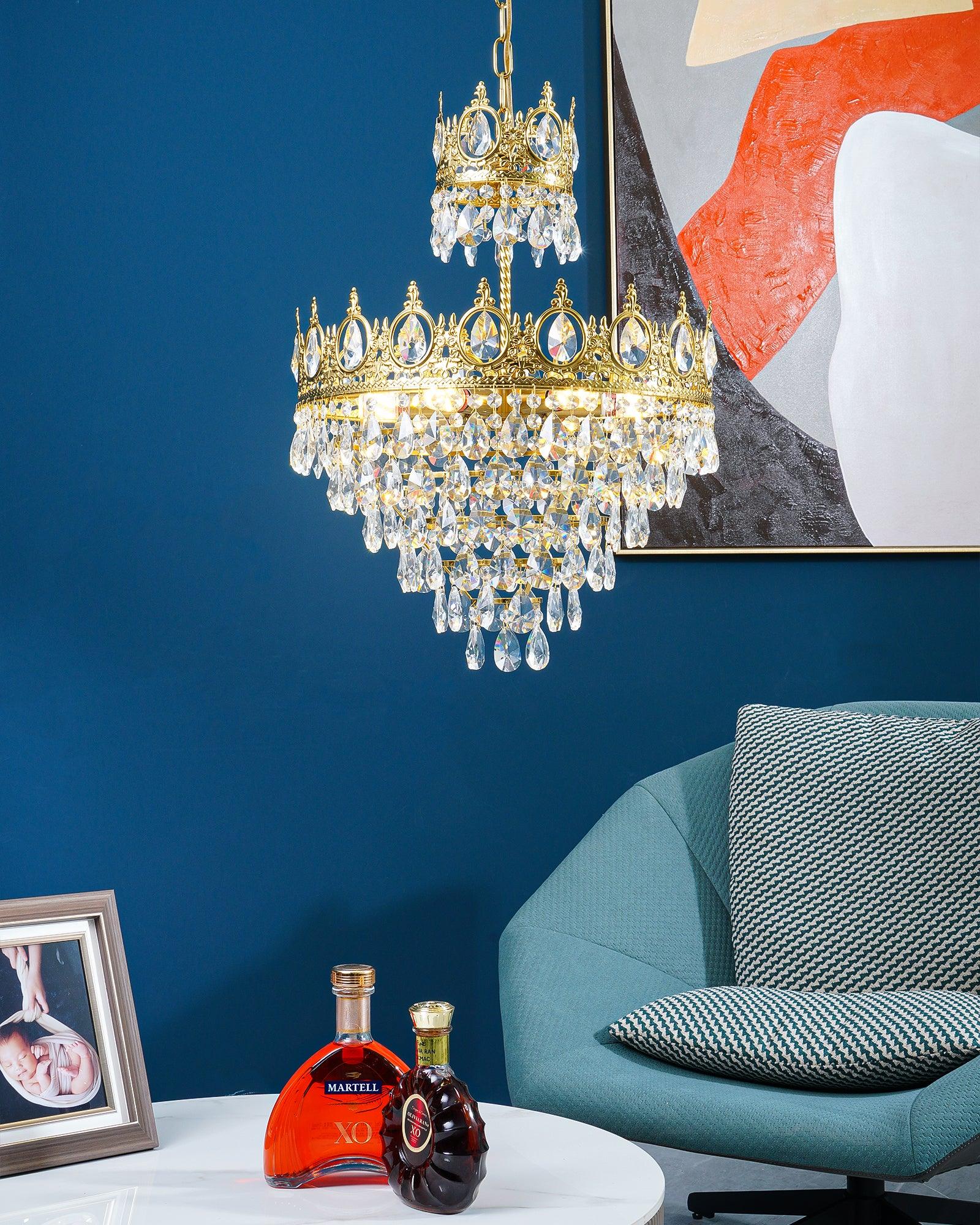 Lustra Pendant Lamp Vintage Crystal Droplets - Image 6