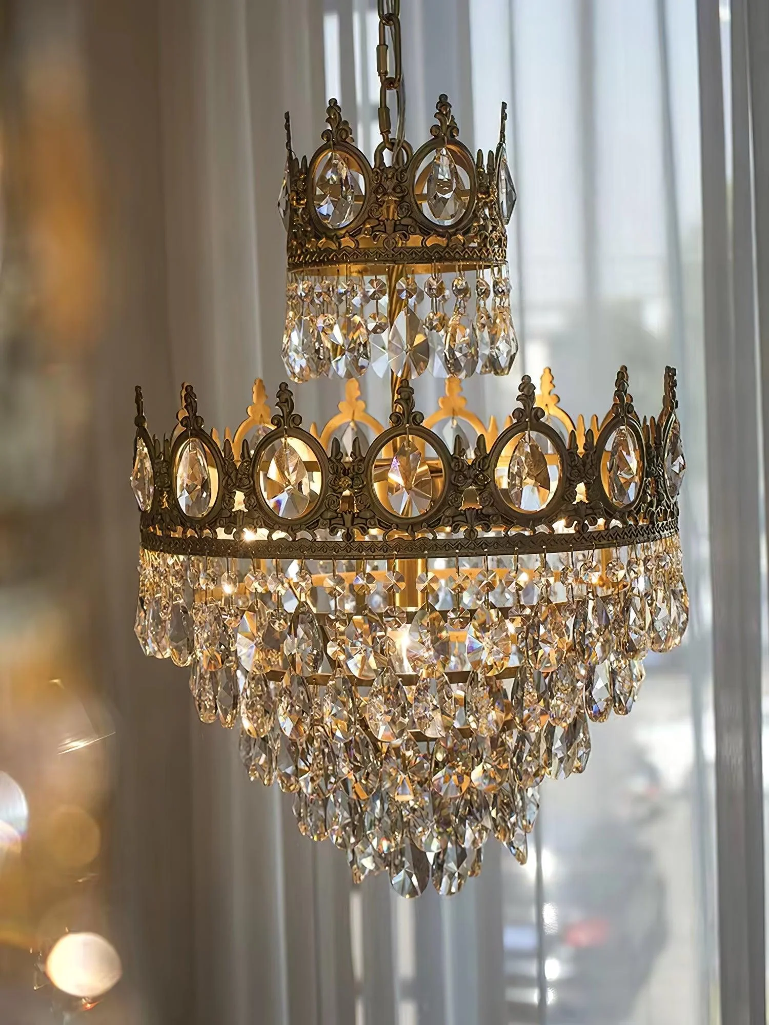 Lustra Pendant Lamp Vintage Crystal Droplets - Image 66