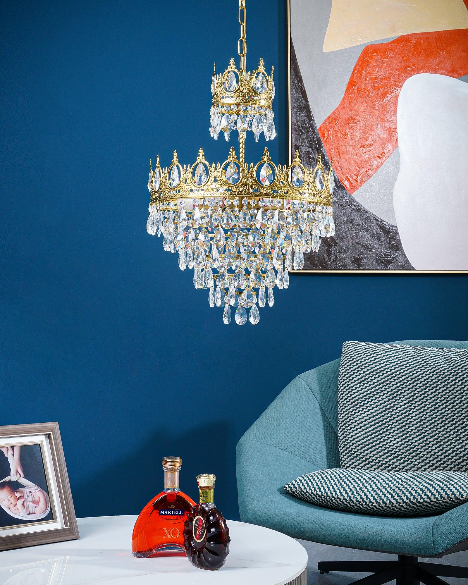 Lustra Pendant Lamp Vintage Crystal Droplets - Image 7