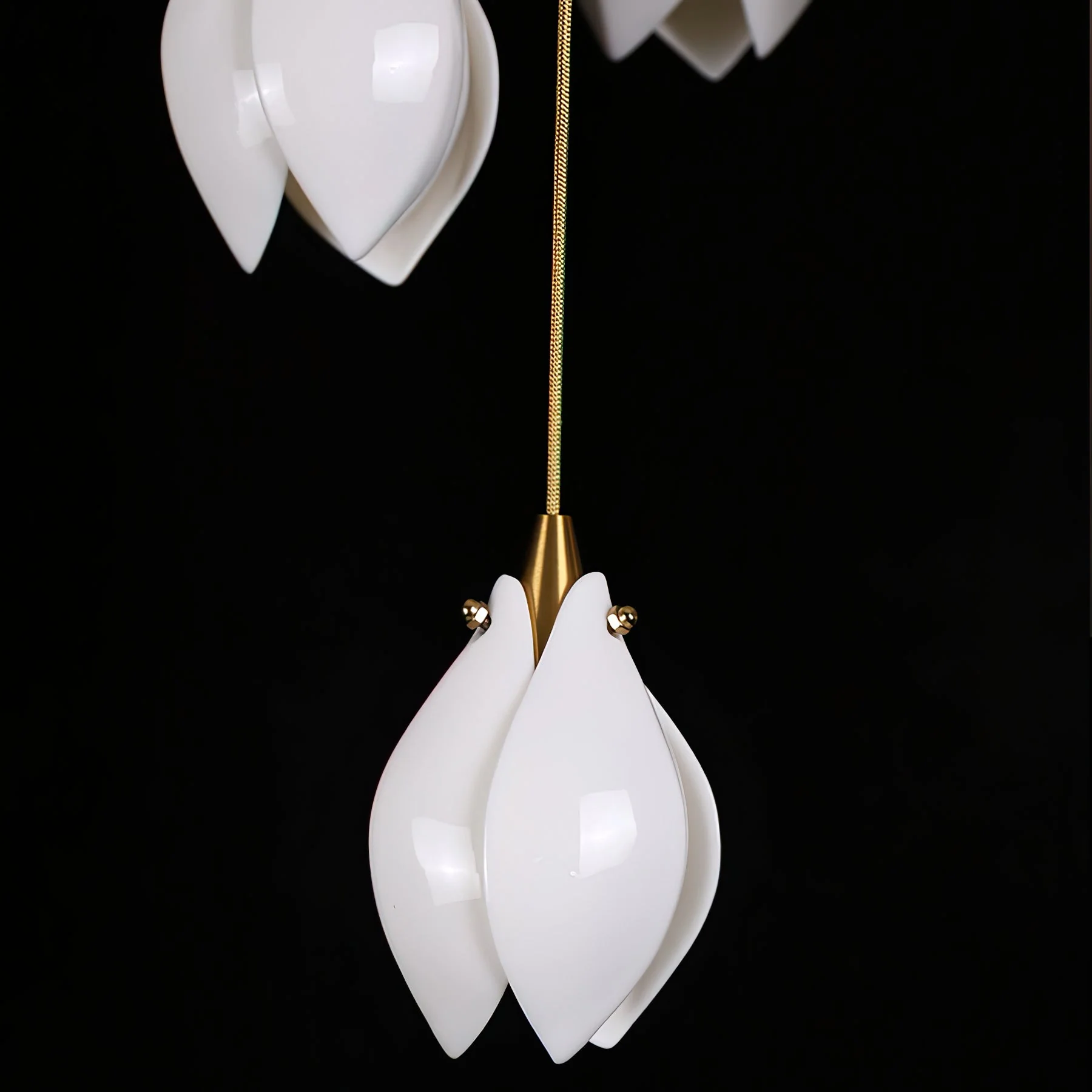 Lustra Pendant Lamp White Floral Ceramic - Image 14