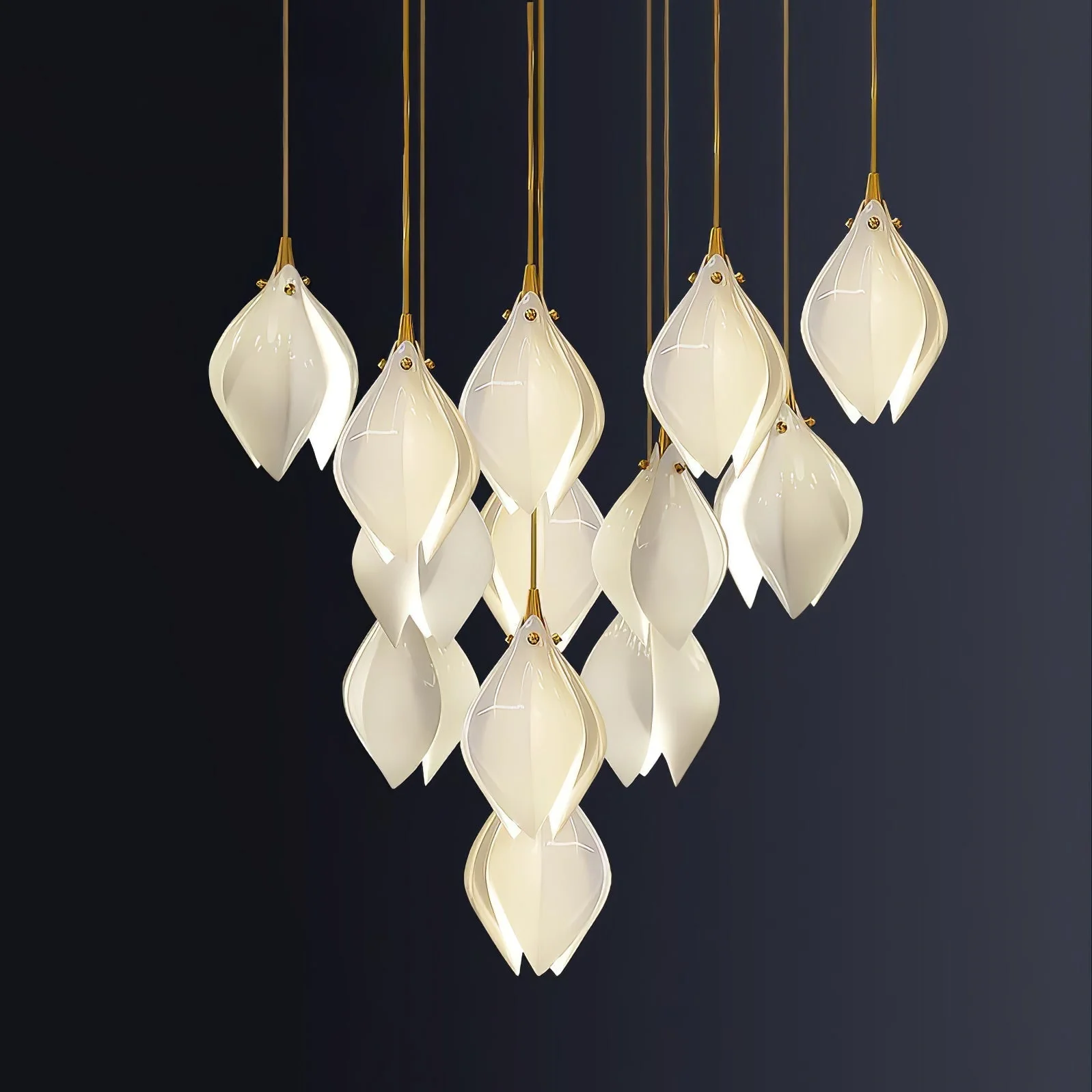 Lustra Pendant Lamp White Floral Ceramic - Image 16