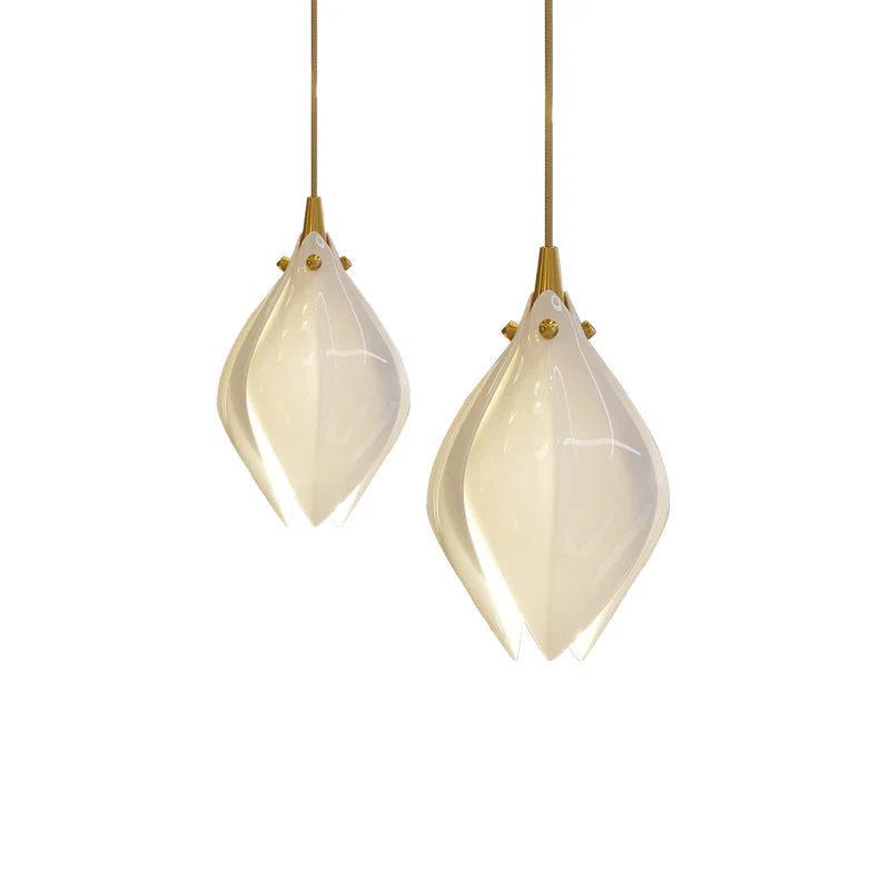 Lustra Pendant Lamp White Floral Ceramic - Image 18