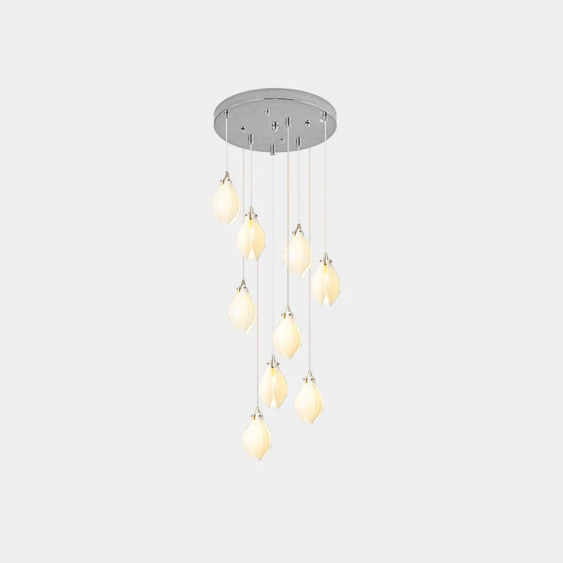 Lustra Pendant Lamp White Floral Ceramic - Image 25
