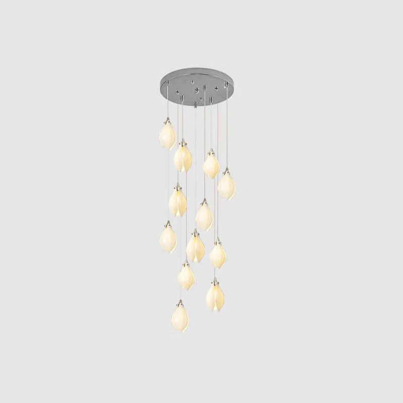 Lustra Pendant Lamp White Floral Ceramic - Image 26