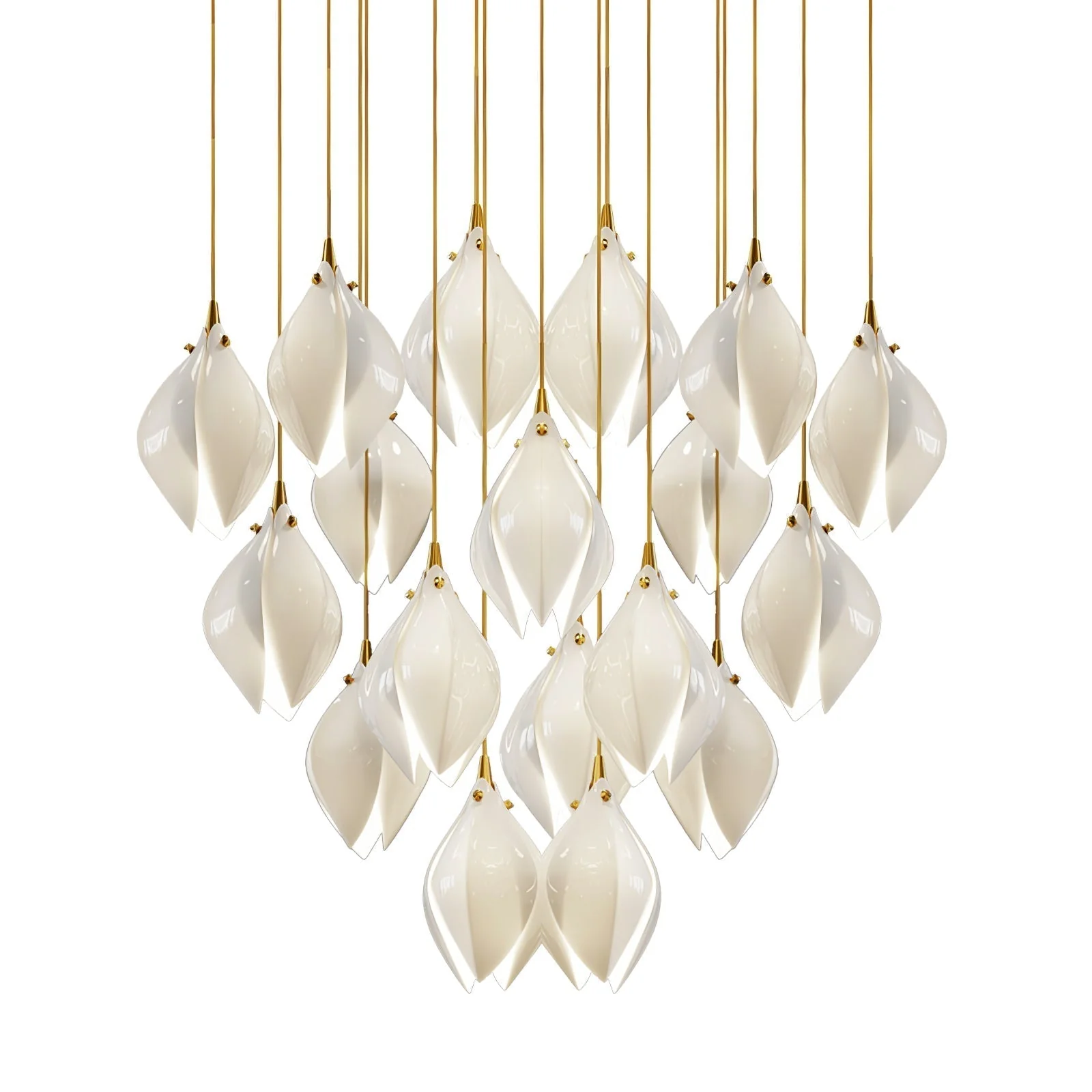 Lustra Pendant Lamp White Floral Ceramic - Image 27