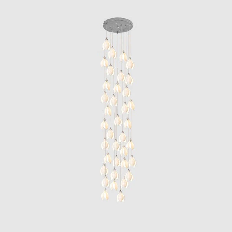 Lustra Pendant Lamp White Floral Ceramic - Image 31