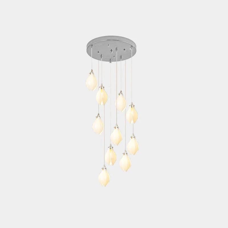 Lustra Pendant Lamp White Floral Ceramic - Image 44