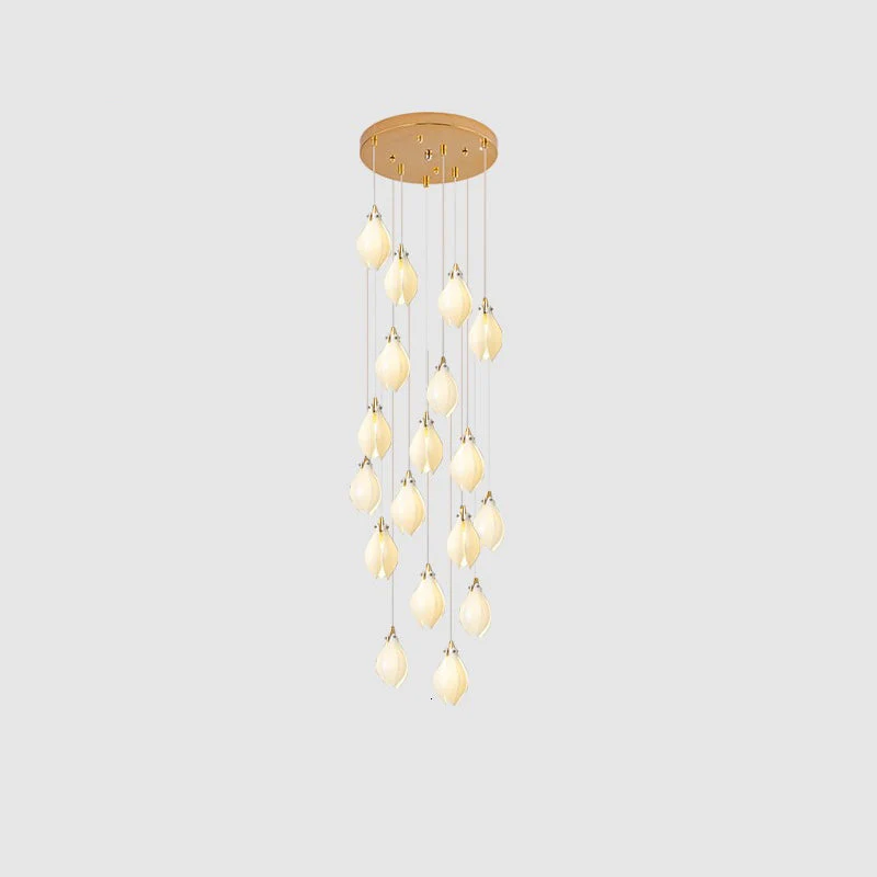 Lustra Pendant Lamp White Floral Ceramic - Image 47