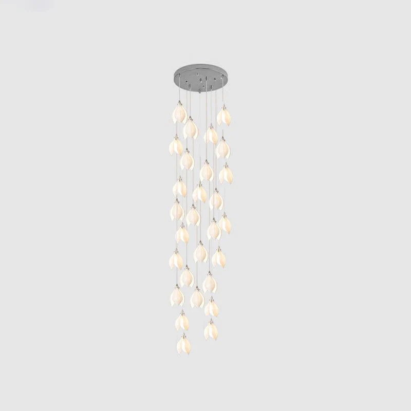 Lustra Pendant Lamp White Floral Ceramic - Image 48