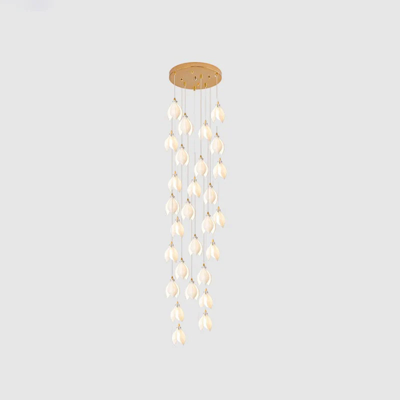Lustra Pendant Lamp White Floral Ceramic - Image 49