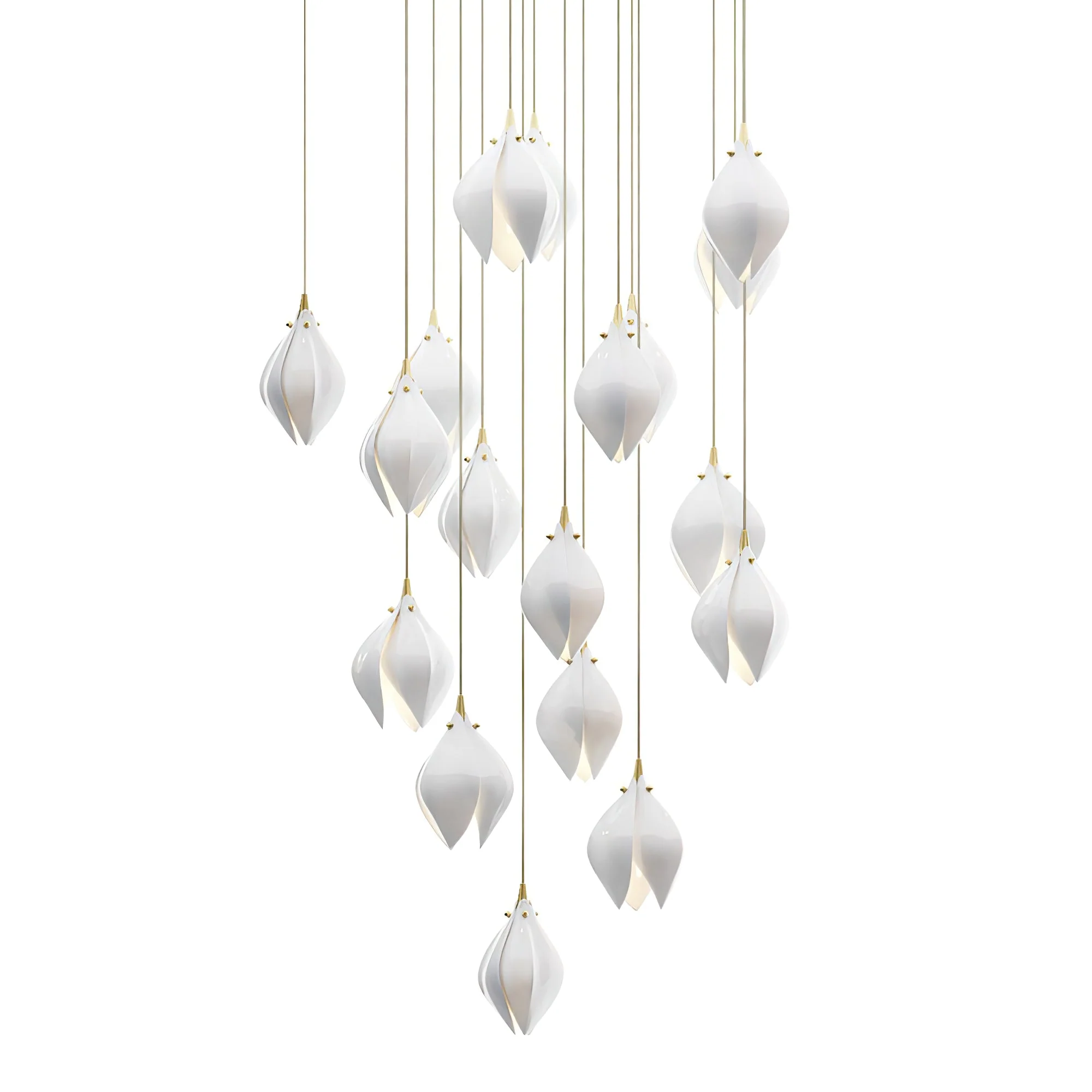 Lustra Pendant Lamp White Floral Ceramic - Image 53