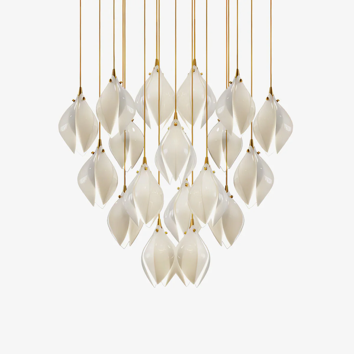 Lustra Pendant Lamp White Floral Ceramic - Image 56