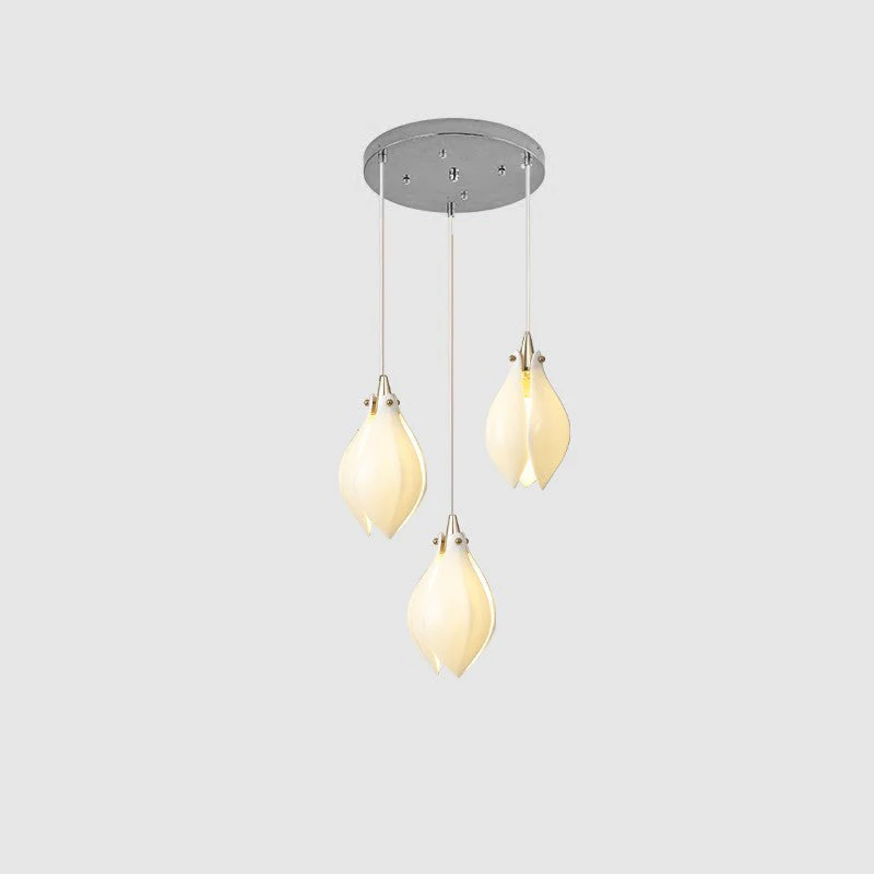 Lustra Pendant Lamp White Floral Ceramic - Image 63