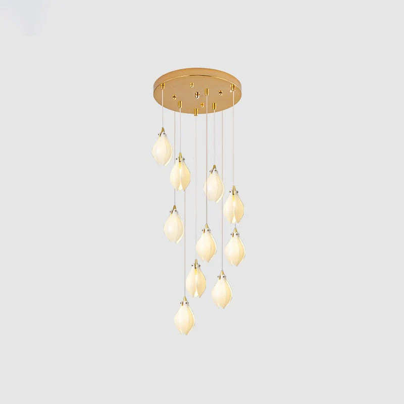 Lustra Pendant Lamp White Floral Ceramic - Image 70