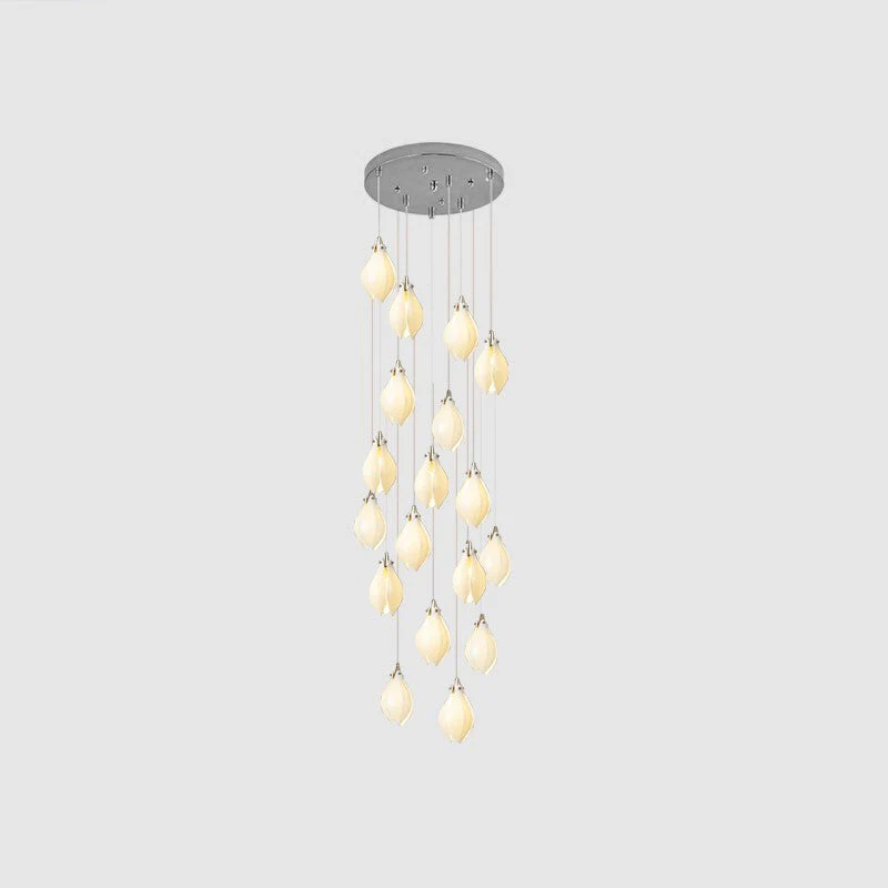 Lustra Pendant Lamp White Floral Ceramic - Image 74